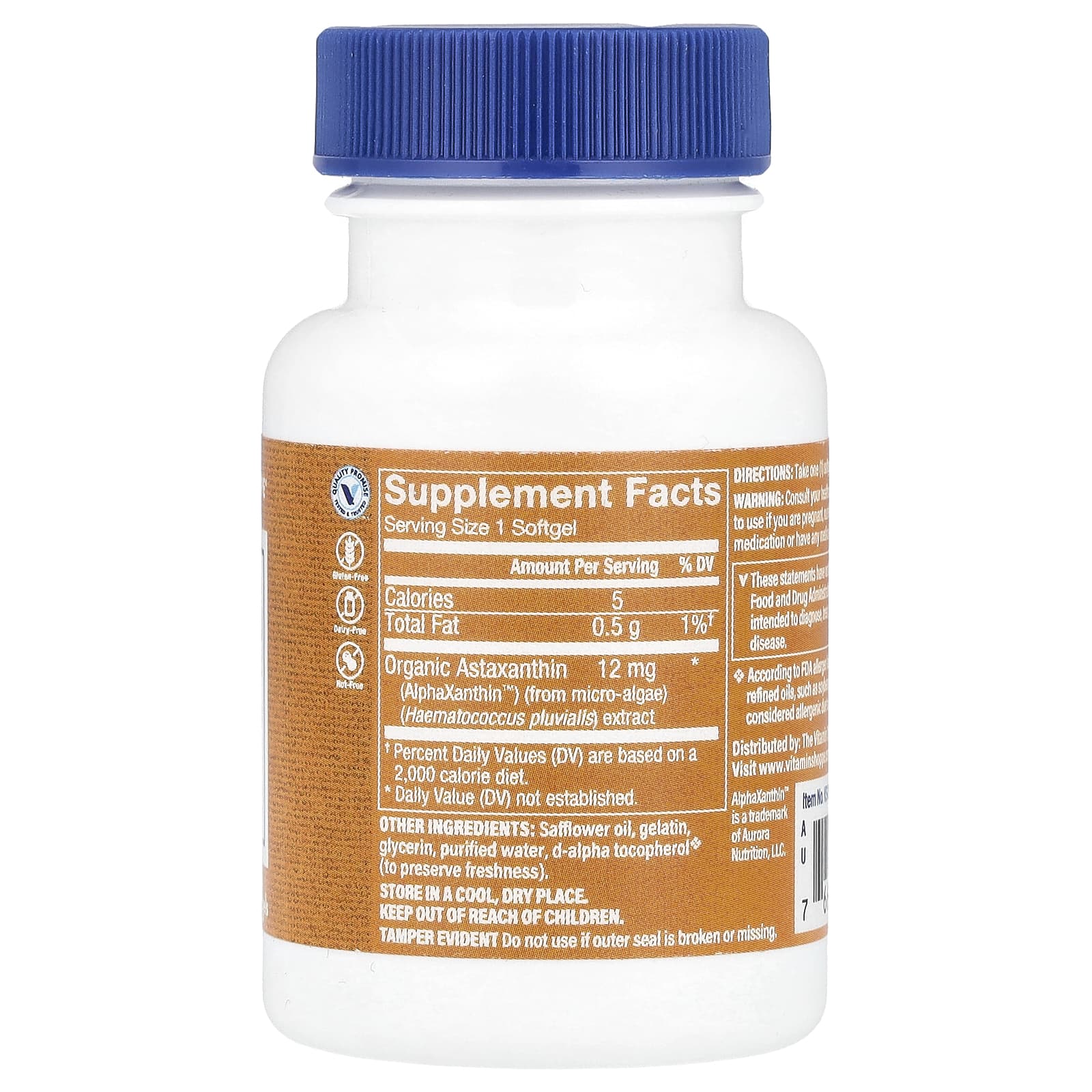 The Vitamin Shoppe, Astaxanthin, 12 mg, 30 Softgels - Image 2