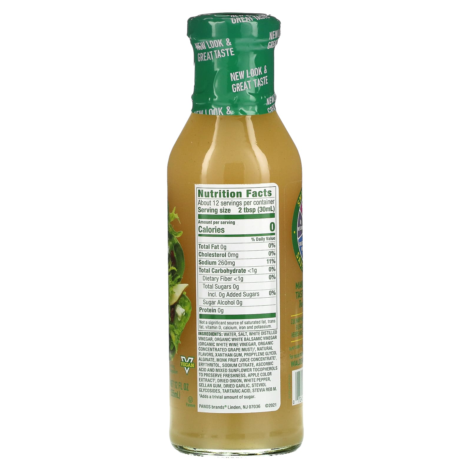 Walden Farms, Pear & White Balsamic Vinaigrette Dressing, 12 fl oz (355 ml) - Image 2