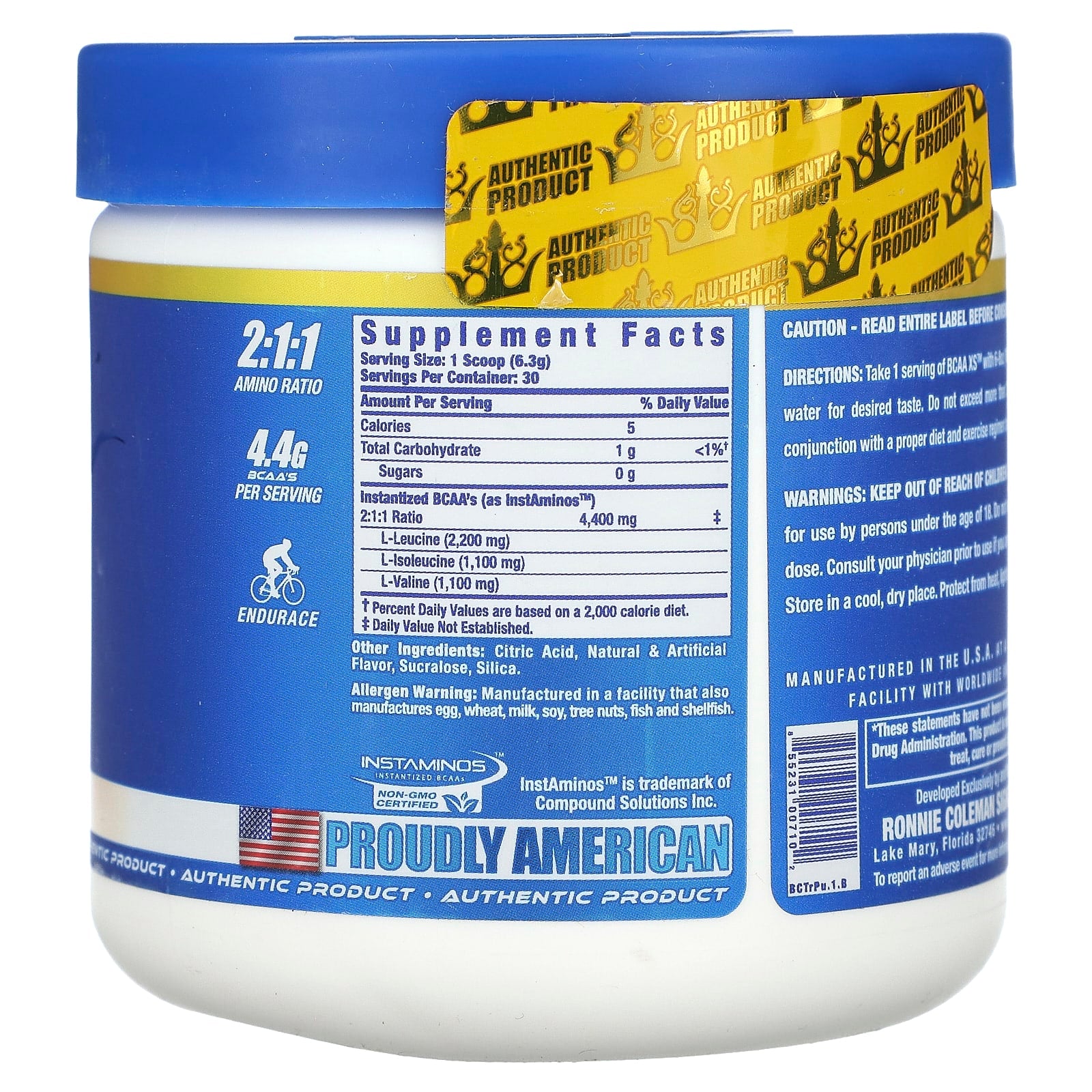 Ronnie Coleman, Vital Edition, BCAA XS, Tropical Punch, 6.67 oz (189 g) - Image 2