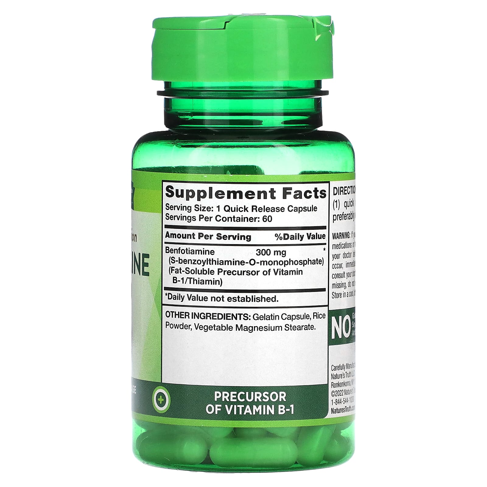 Nature's Truth, Benfotiamine, 300 mg, 60 Quick Release Capsules - Image 2
