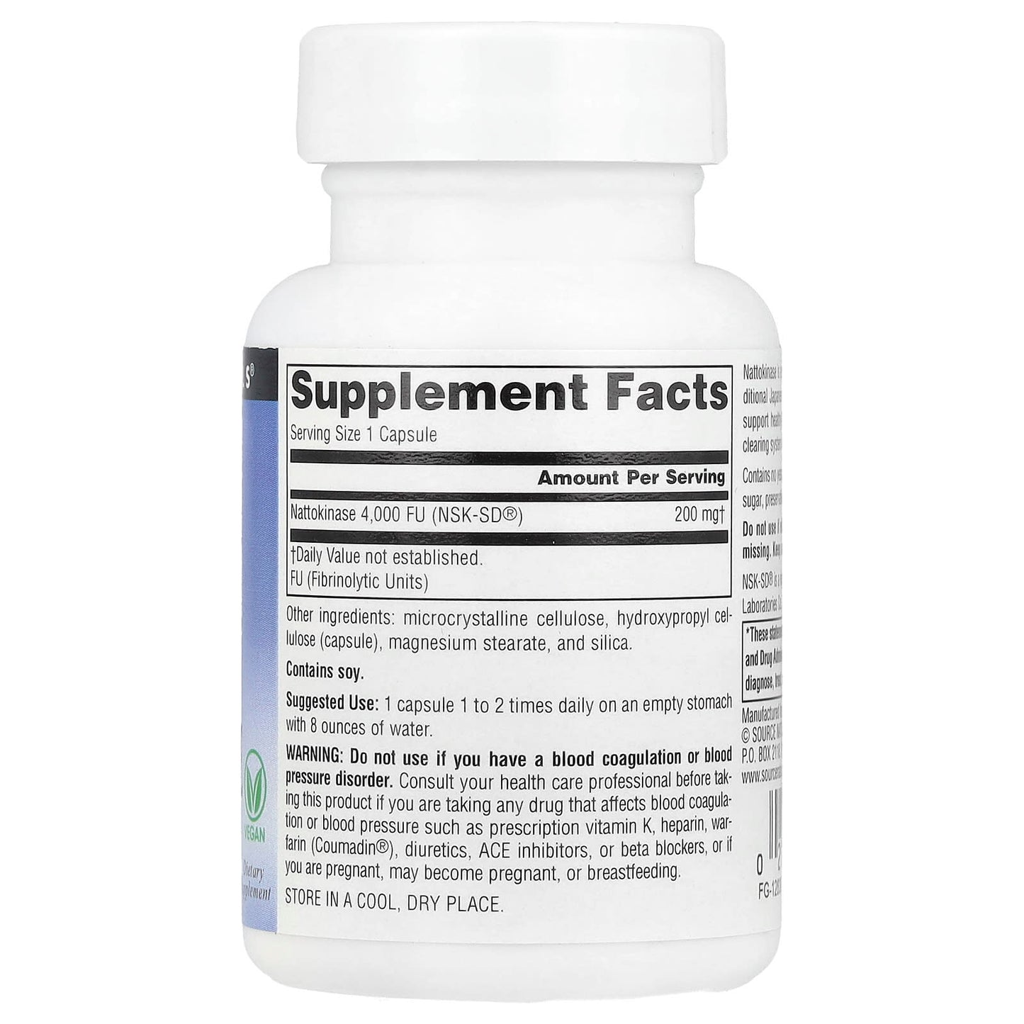 Source Naturals, NSK-SD®, Nattokinase, 200 mg, 30 Vegan Capsules - Image 2