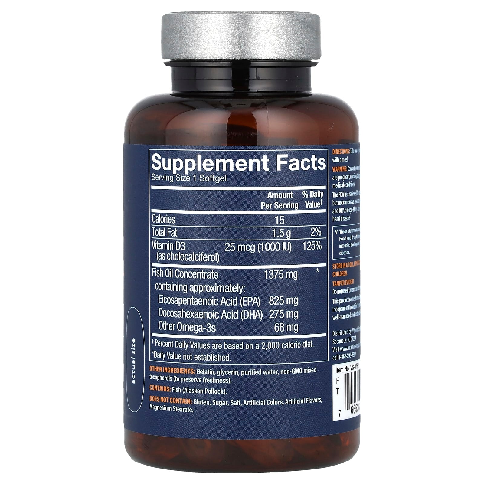 Vthrive, Premium Wild Alaskan Fish Oil, 60 Softgels - Image 2