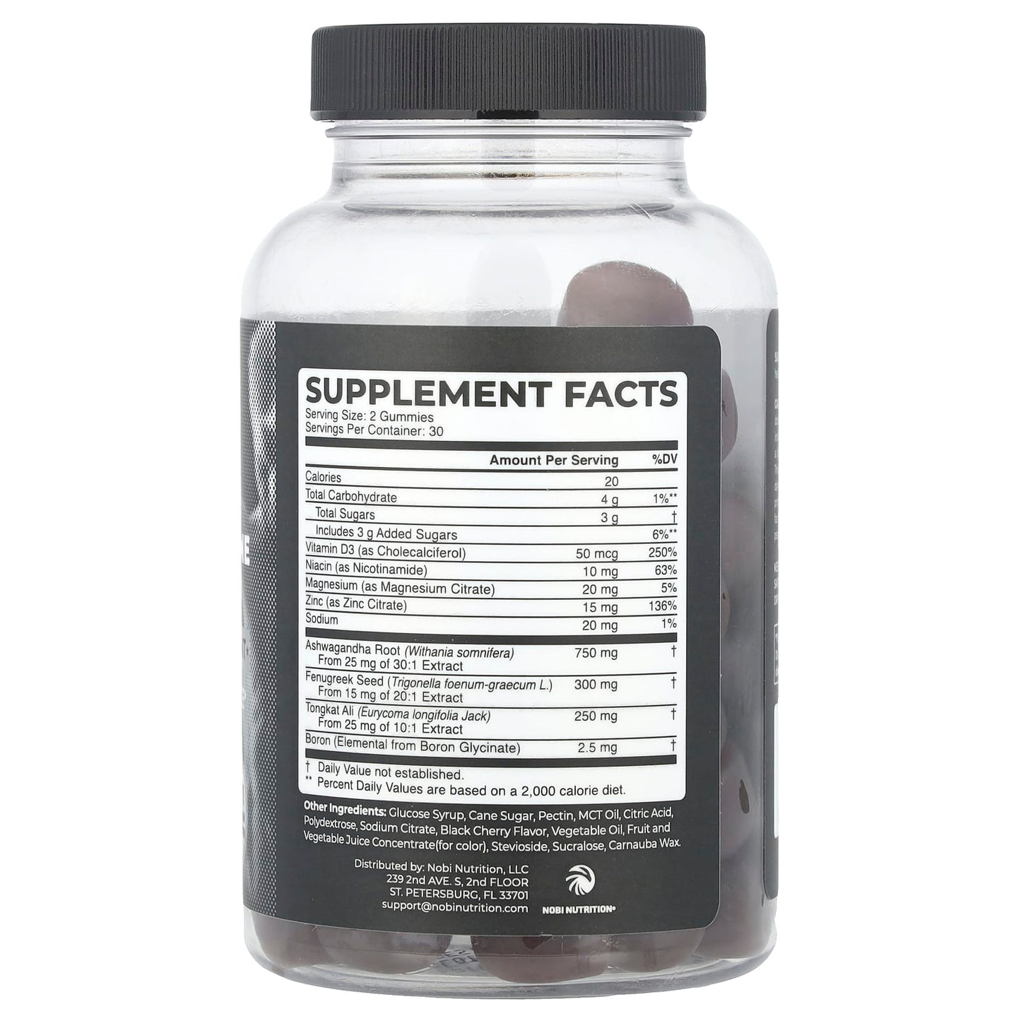 Nobi Nutrition, Premium Testosterone Gummies, 60 Gummies - Image 2