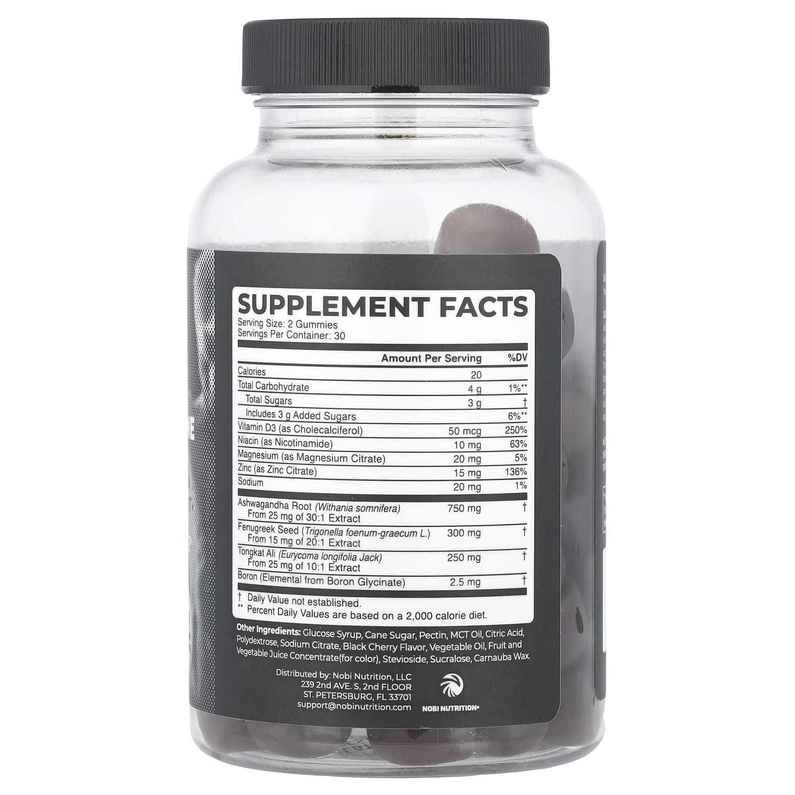 Nobi Nutrition, Premium Testosterone Gummies, 60 Gummies - Image 2