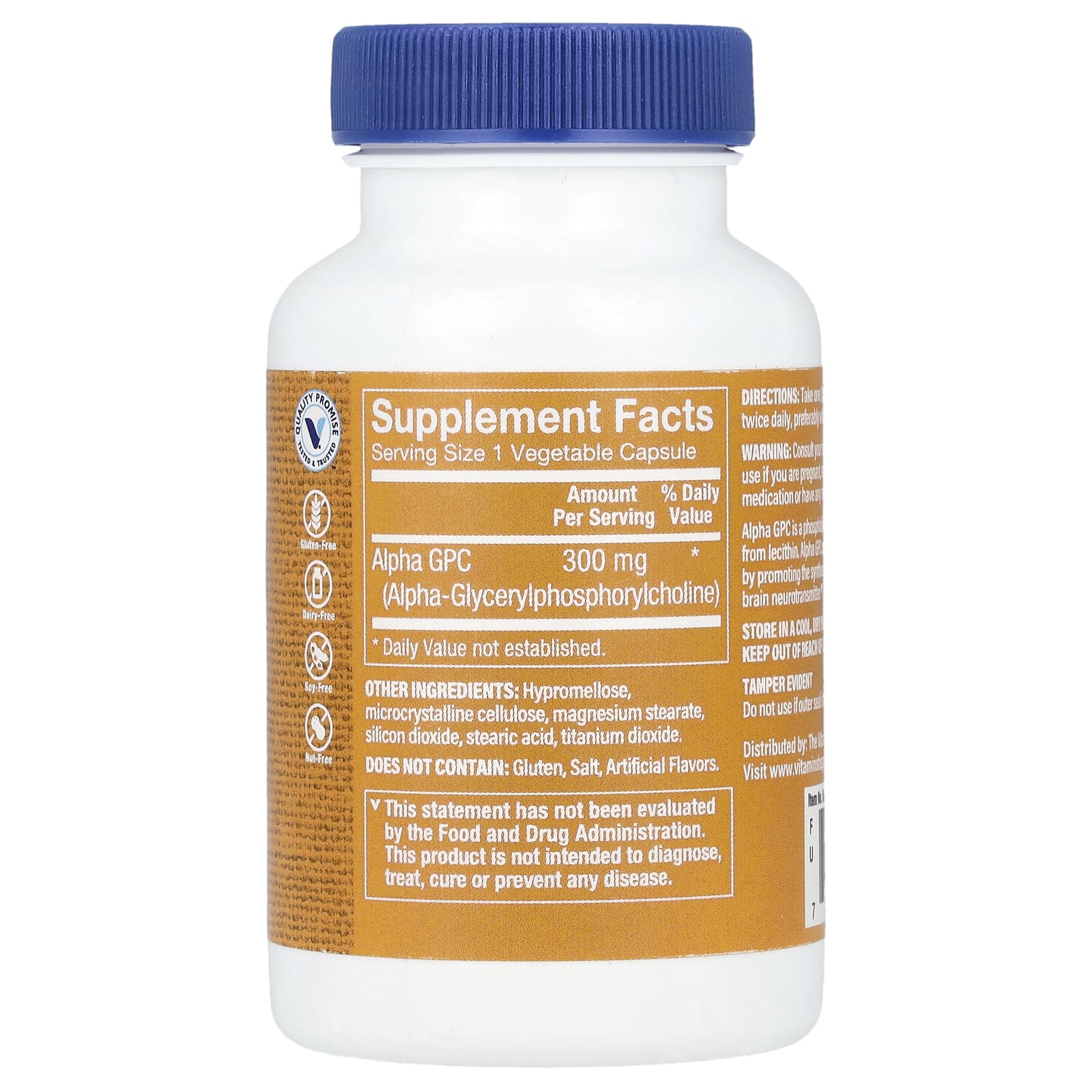 The Vitamin Shoppe, Alpha GPC, 300 mg, 60 Vegetable Capsules - Image 2