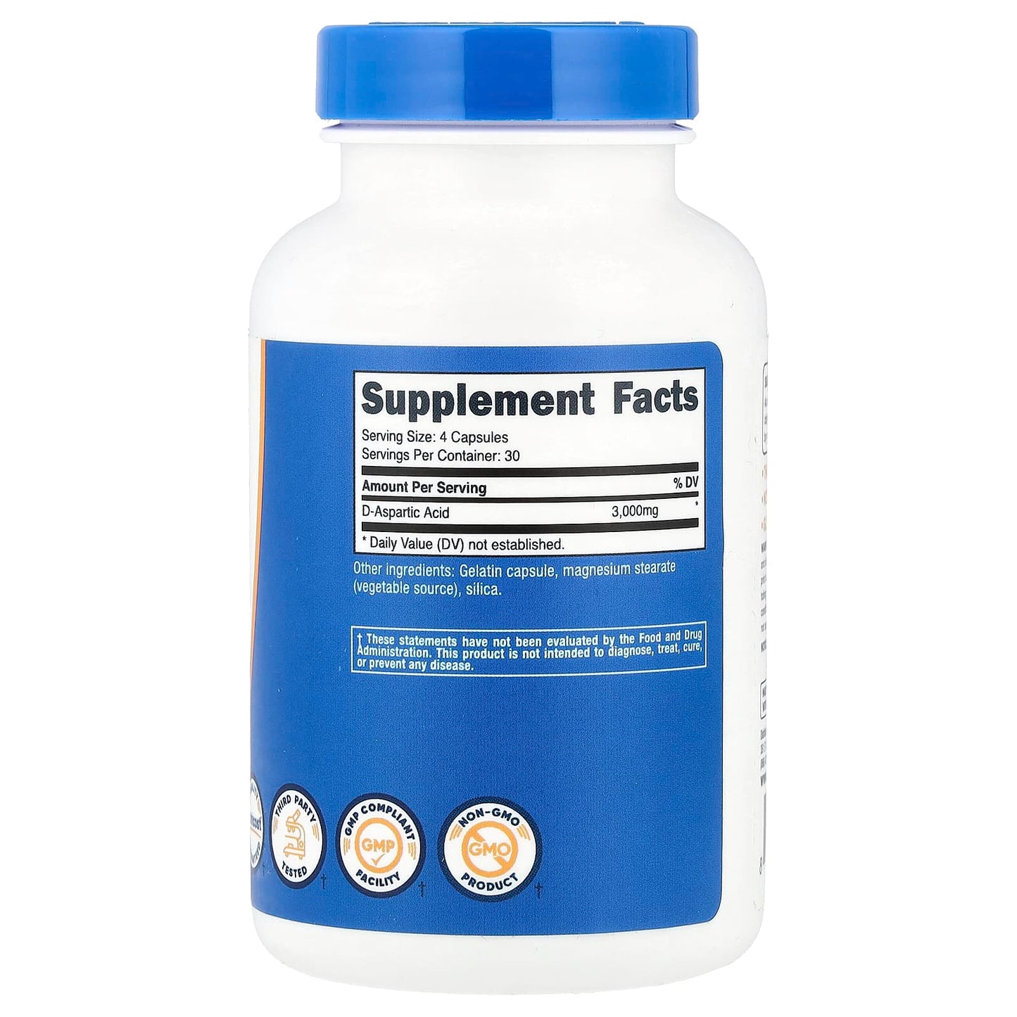 Nutricost, D-Aspartic Acid, 120 Capsules (750 mg per Capsule) - Image 2