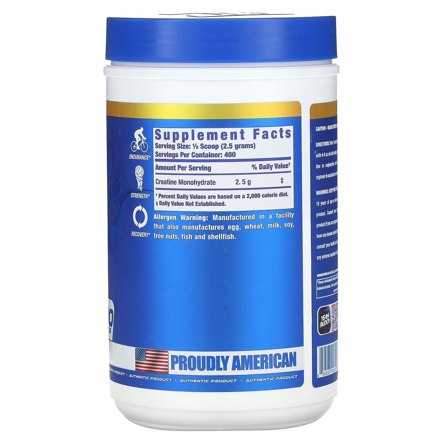 Ronnie Coleman, Vital Edition, Creatine XS Powder, Unflavored, 2 lbs 3.2 oz (1 kg) - Image 2