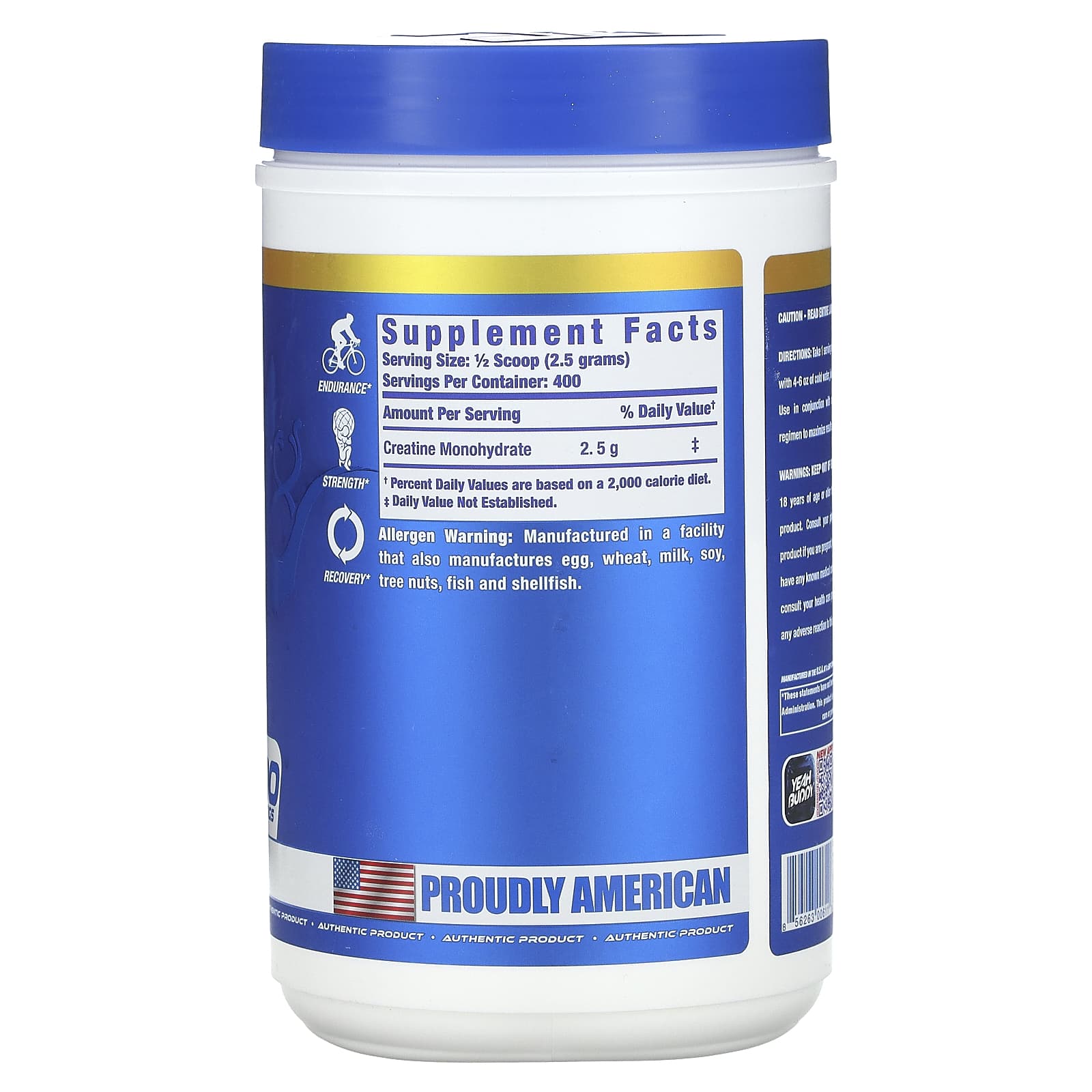 Ronnie Coleman, Vital Edition, Creatine XS Powder, Unflavored, 2 lbs 3.2 oz (1 kg) - Image 2