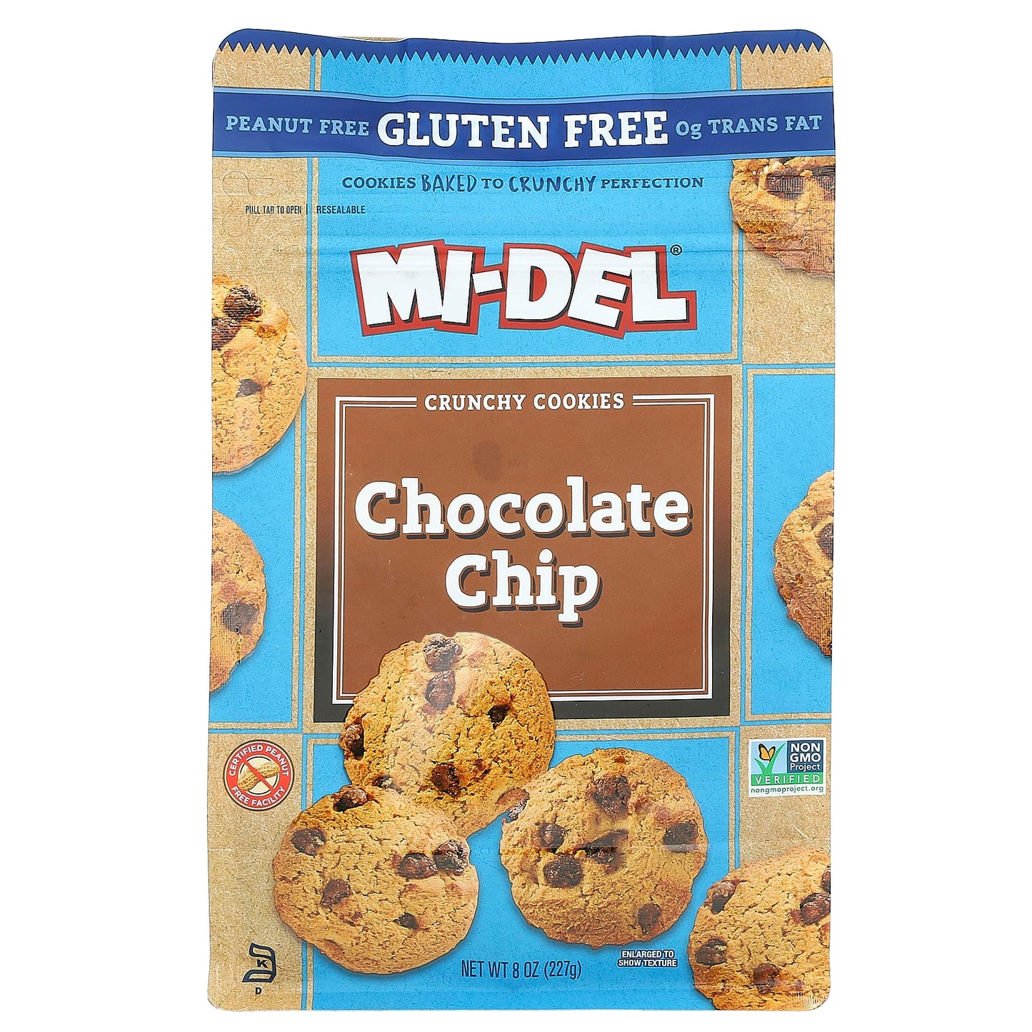 Mi-Del Cookies, Crunchy Cookies, Chocolate Chip, 8 oz (227 g) - Image 1