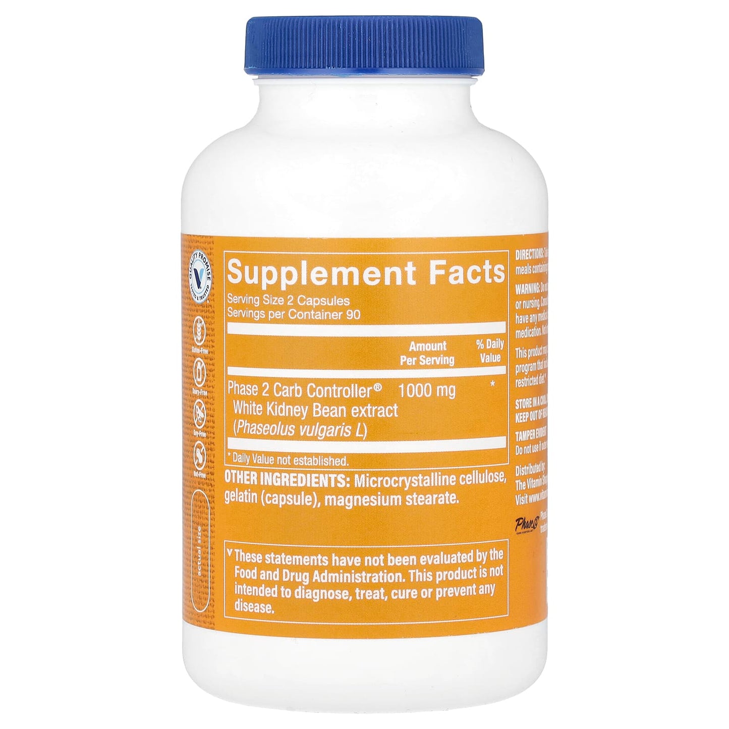 The Vitamin Shoppe, Phase 2 Carb Controller®, 180 Capsules (500 mg per Capsule) - Image 2