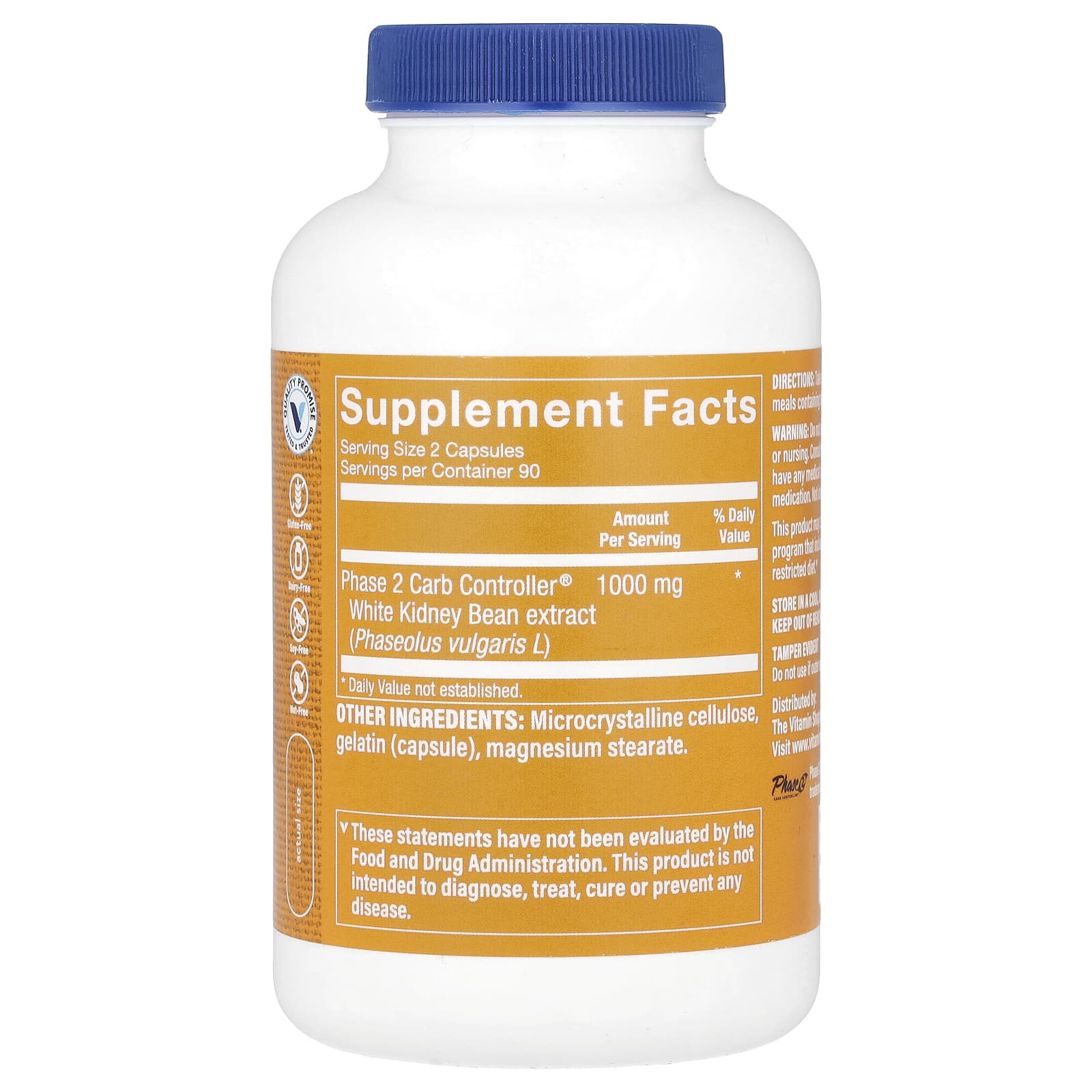 The Vitamin Shoppe, Phase 2 Carb Controller®, 180 Capsules (500 mg per Capsule) - Image 2