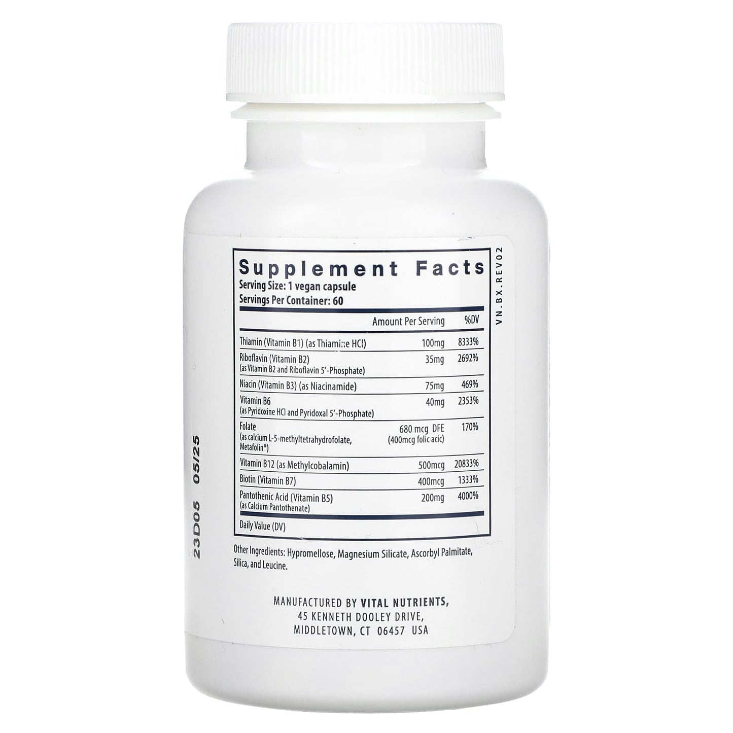 Vital Nutrients, B-Complex, 60 Vegan Capsules - Image 2