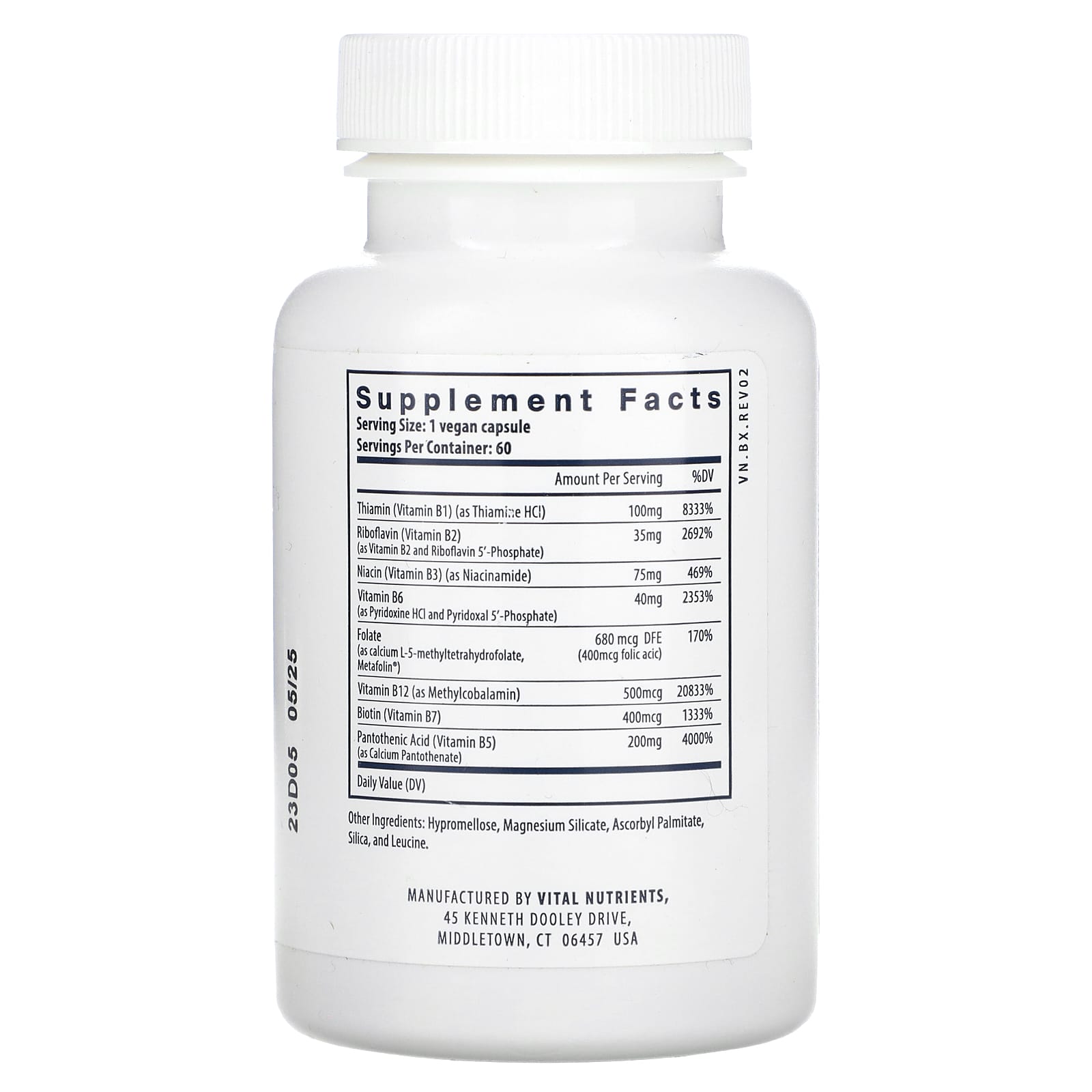 Vital Nutrients, B-Complex, 60 Vegan Capsules - Image 2