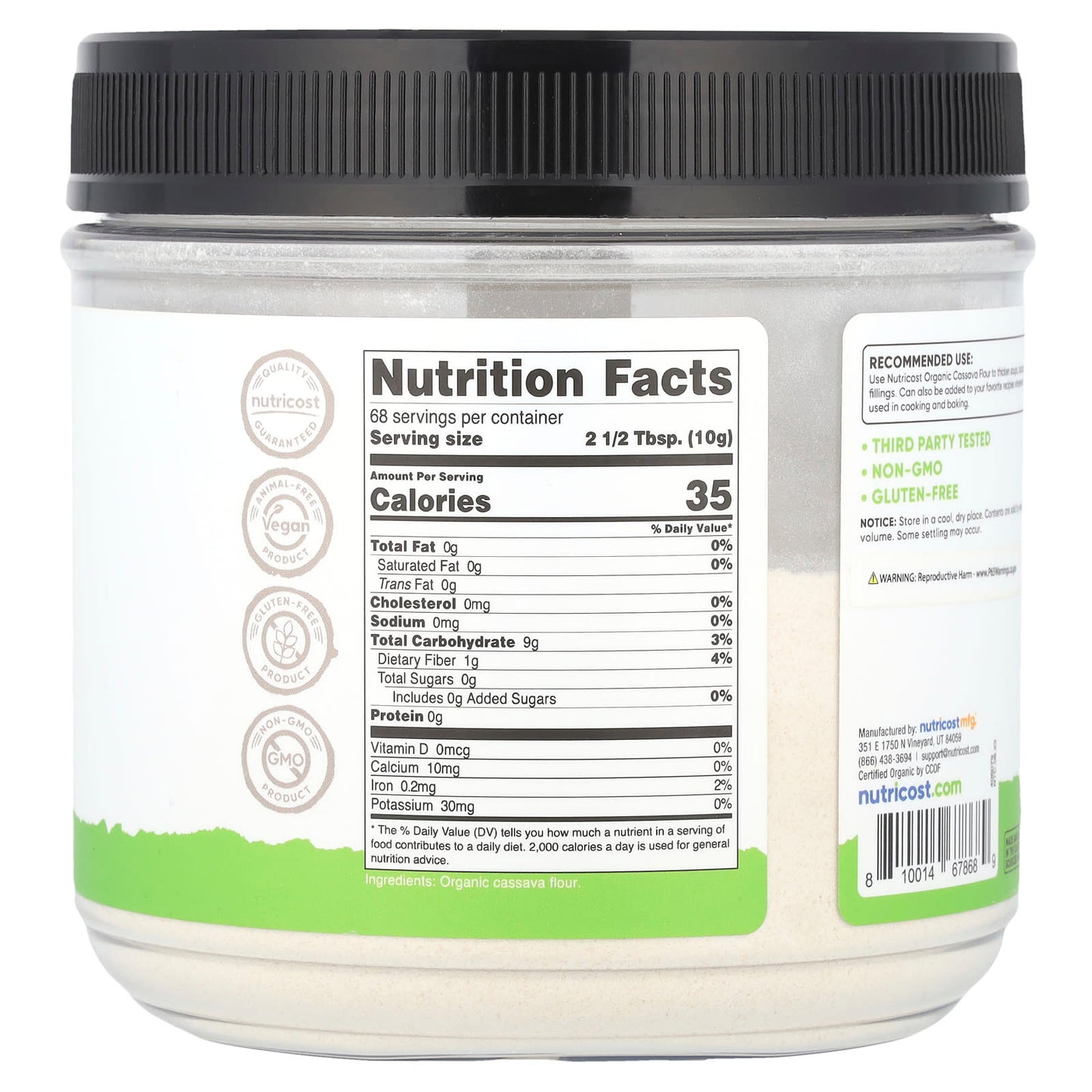 Nutricost, Pantry, Organic Cassava Flour, 24.3 oz (680 g) - Image 2