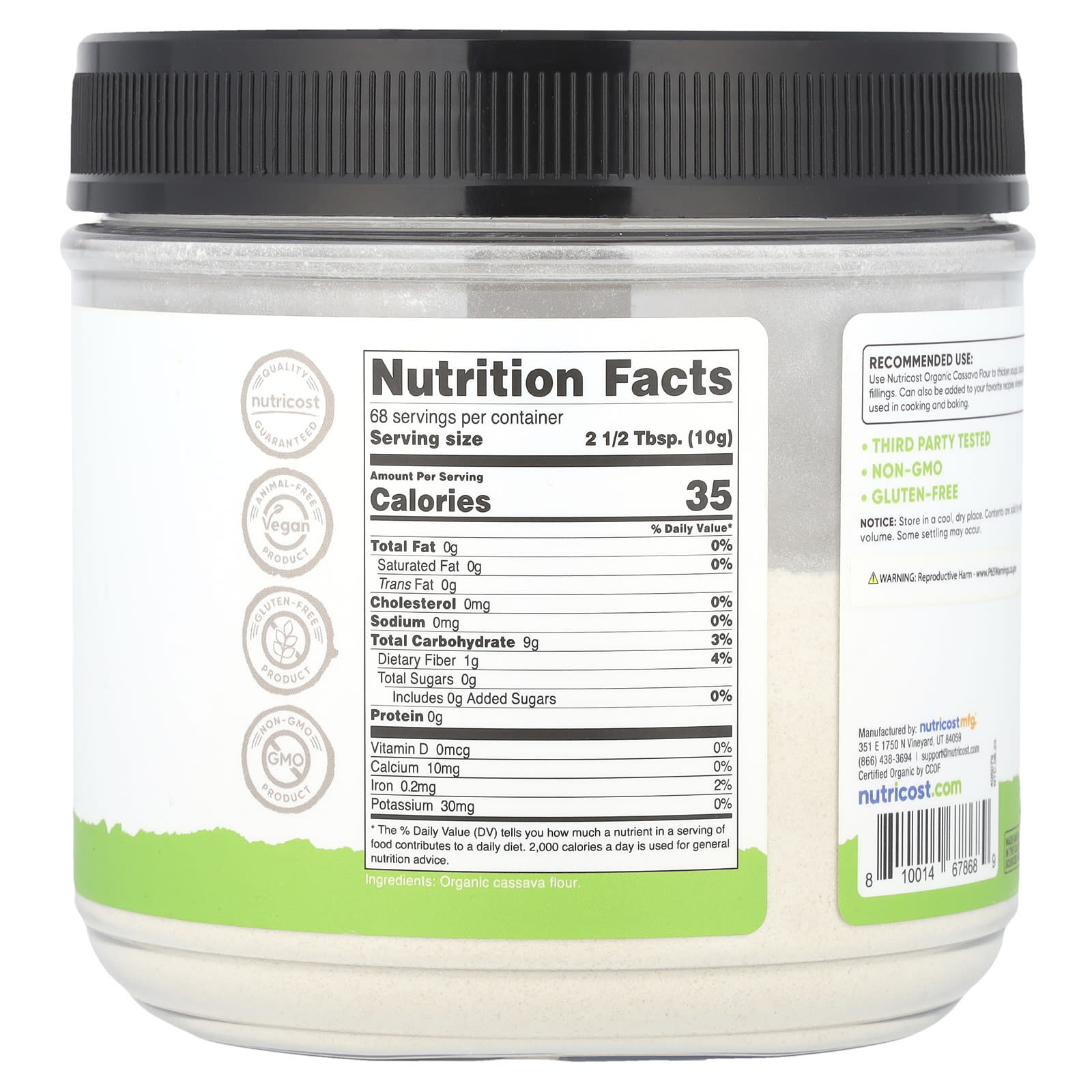 Nutricost, Pantry, Organic Cassava Flour, 24.3 oz (680 g) - Image 2