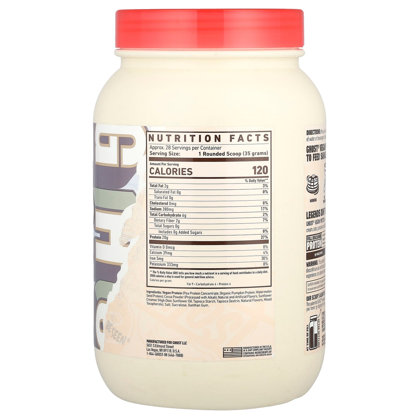Ghost Vegan Protein, Chocolate Cereal Milk, 2.2 lb - 20g Protein Powder - Image 2