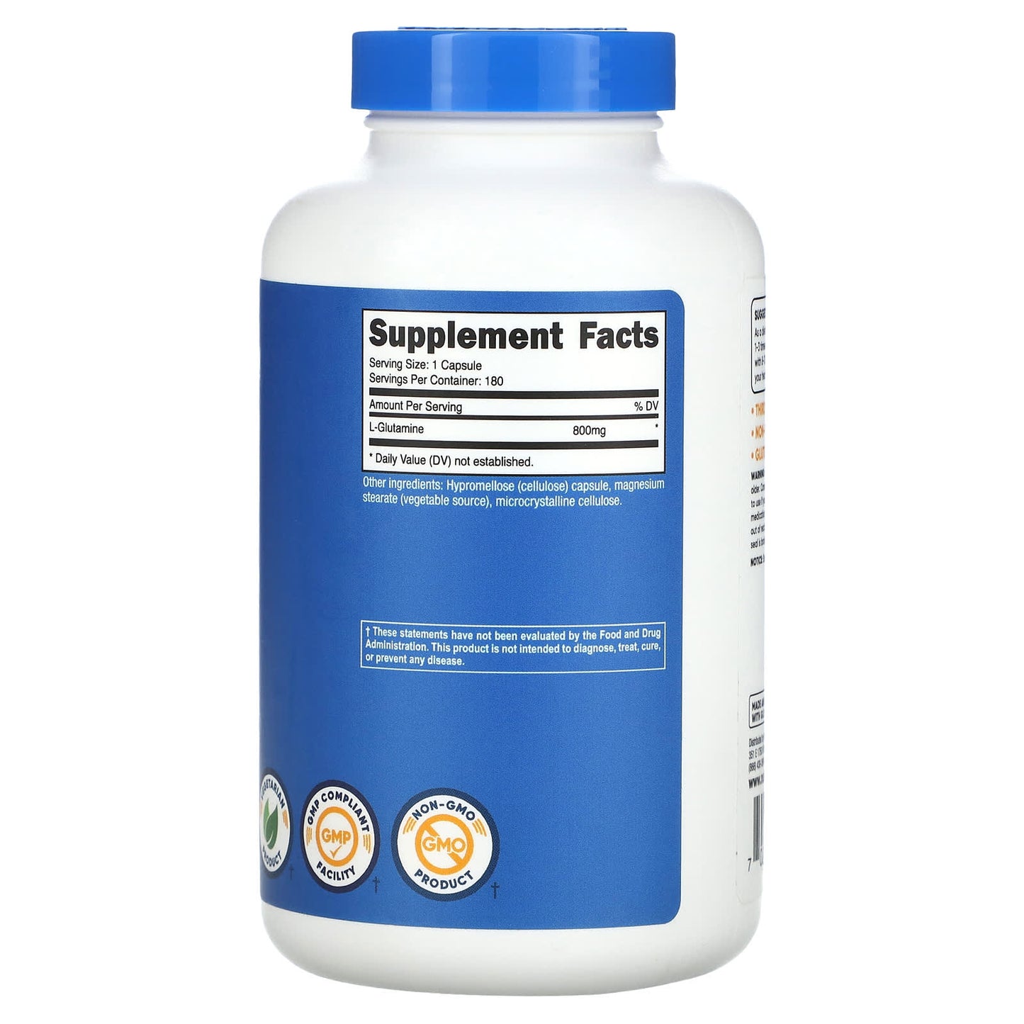 Nutricost, L-Glutamine , 800 mg , 180 Capsules - Image 2