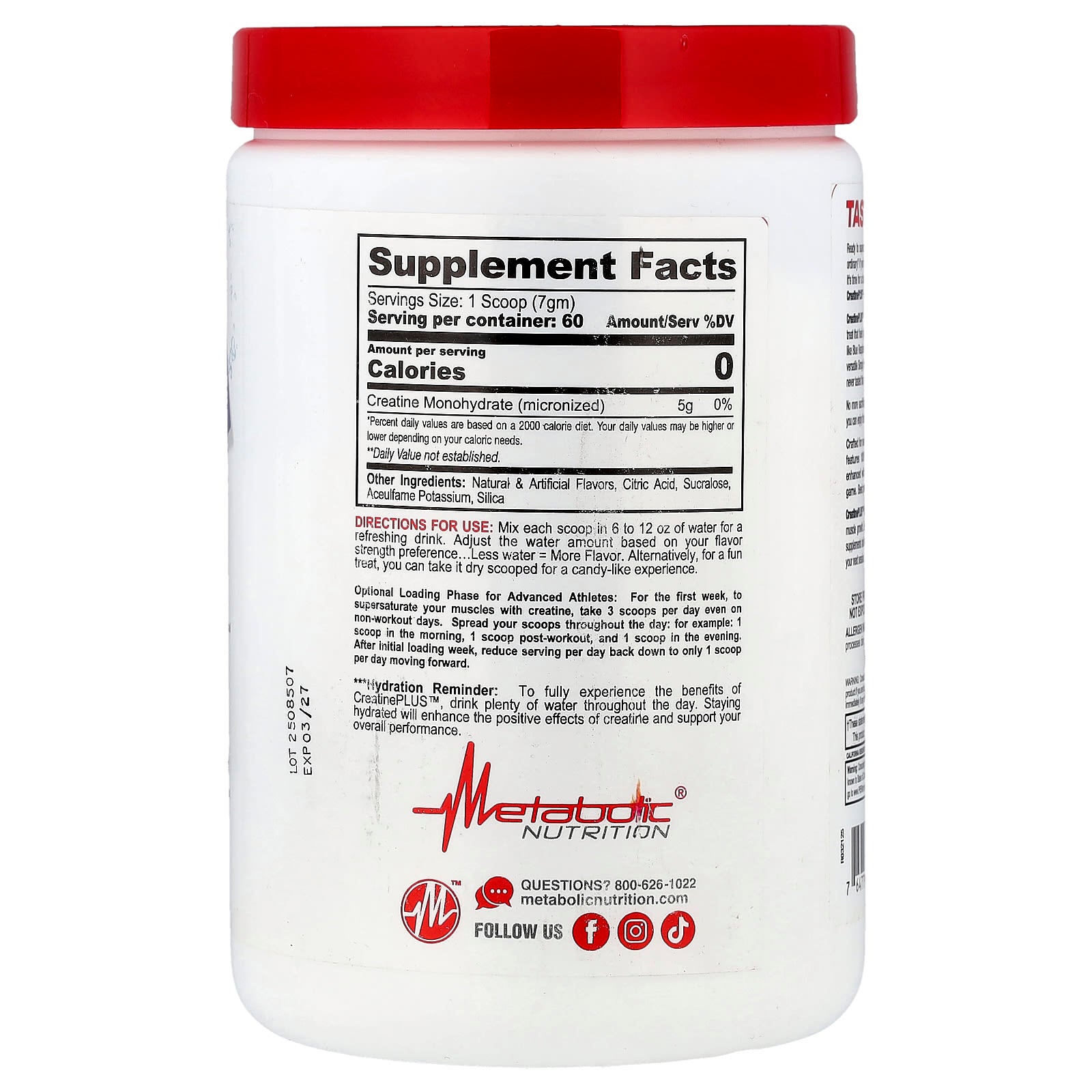 Metabolic Nutrition, Micronized Creatine Plus™, Simply Sweet, 14.8 oz (420 g) - Image 2