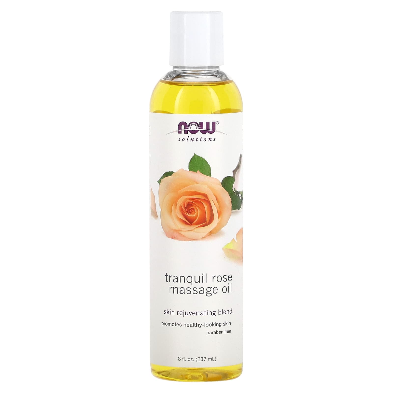 NOW Foods, Solutions, Tranquil Rose Massage Oil, 8 fl oz (237 ml) - Image 1
