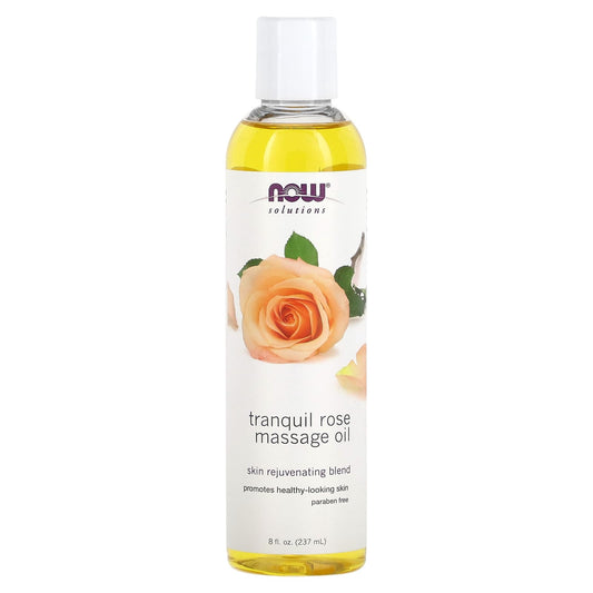 NOW Foods, Solutions, Tranquil Rose Massage Oil, 8 fl oz (237 ml) - Image 1