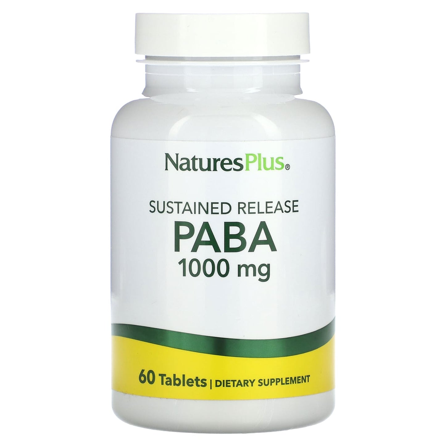 NaturesPlus, Sustained Release PABA, 1,000 mg, 60 Tablets - Image 1