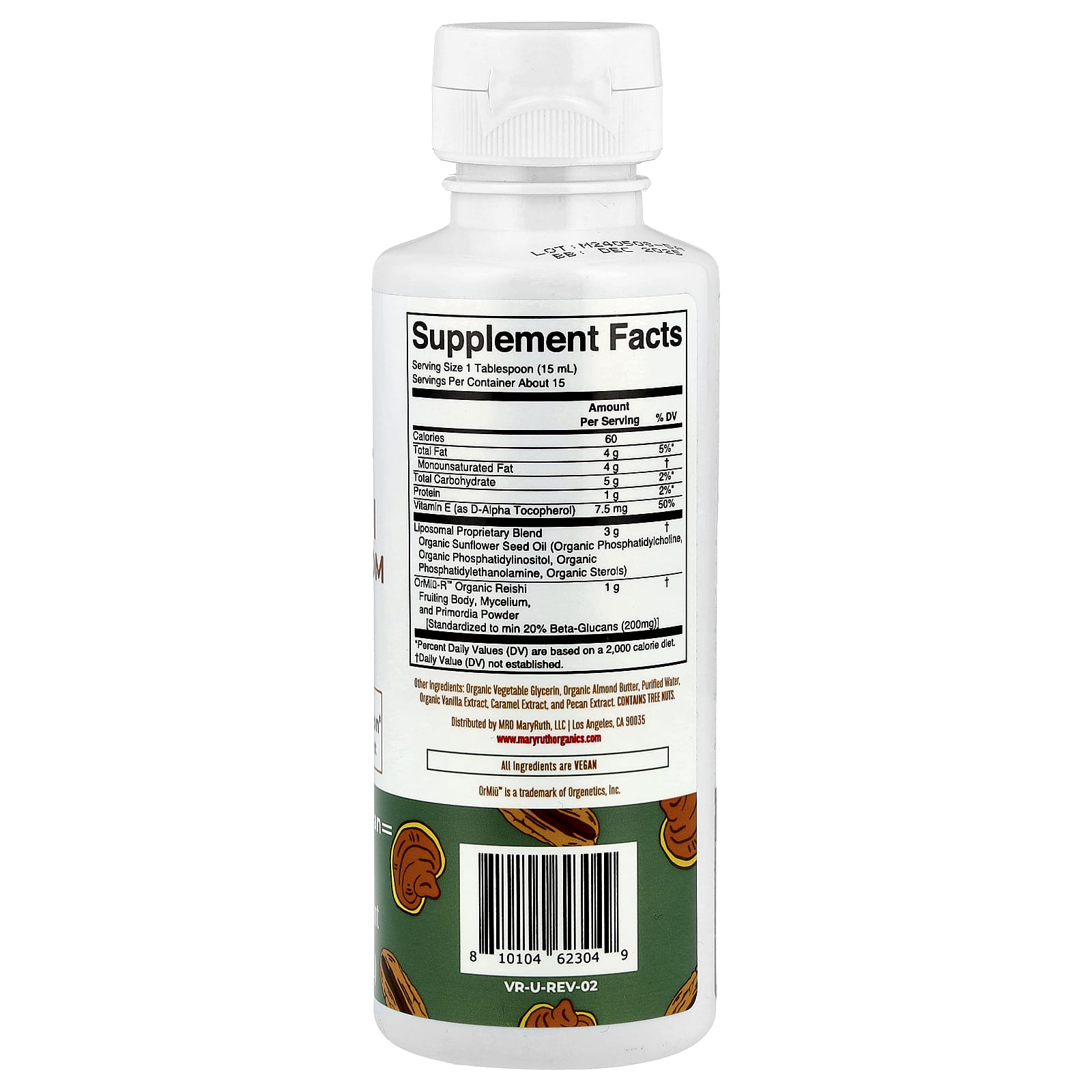 MaryRuth's, Reishi Mushroom Liposomal, Candied Pecan , 7.6 fl oz (225 ml) - Image 2