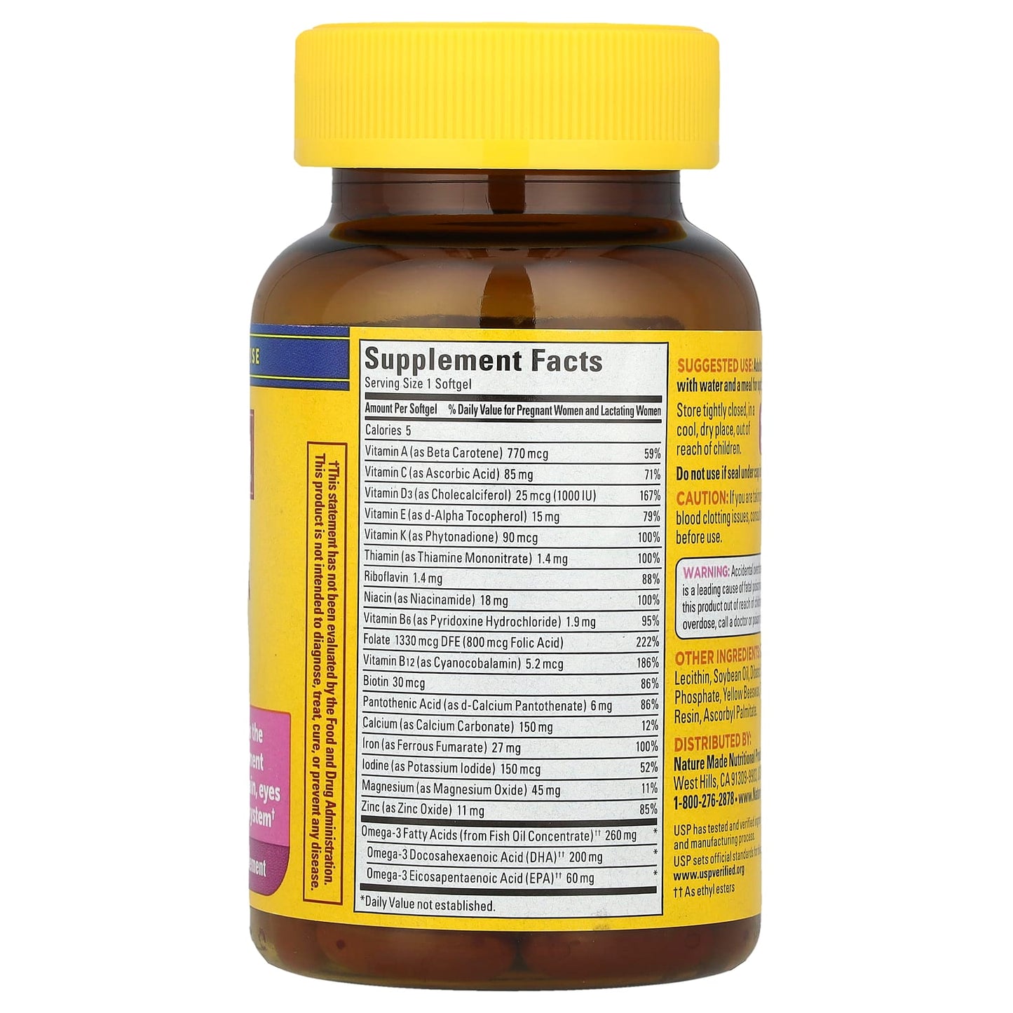 Nature Made, Prenatal Folic Acid + DHA, 60 Softgels - Image 2