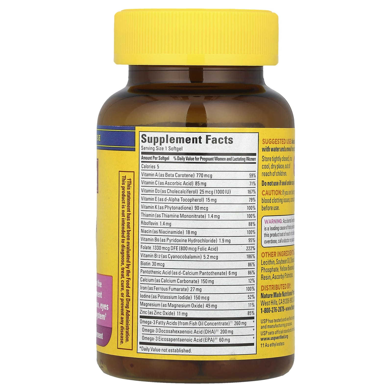Nature Made, Prenatal Folic Acid + DHA, 60 Softgels - Image 2