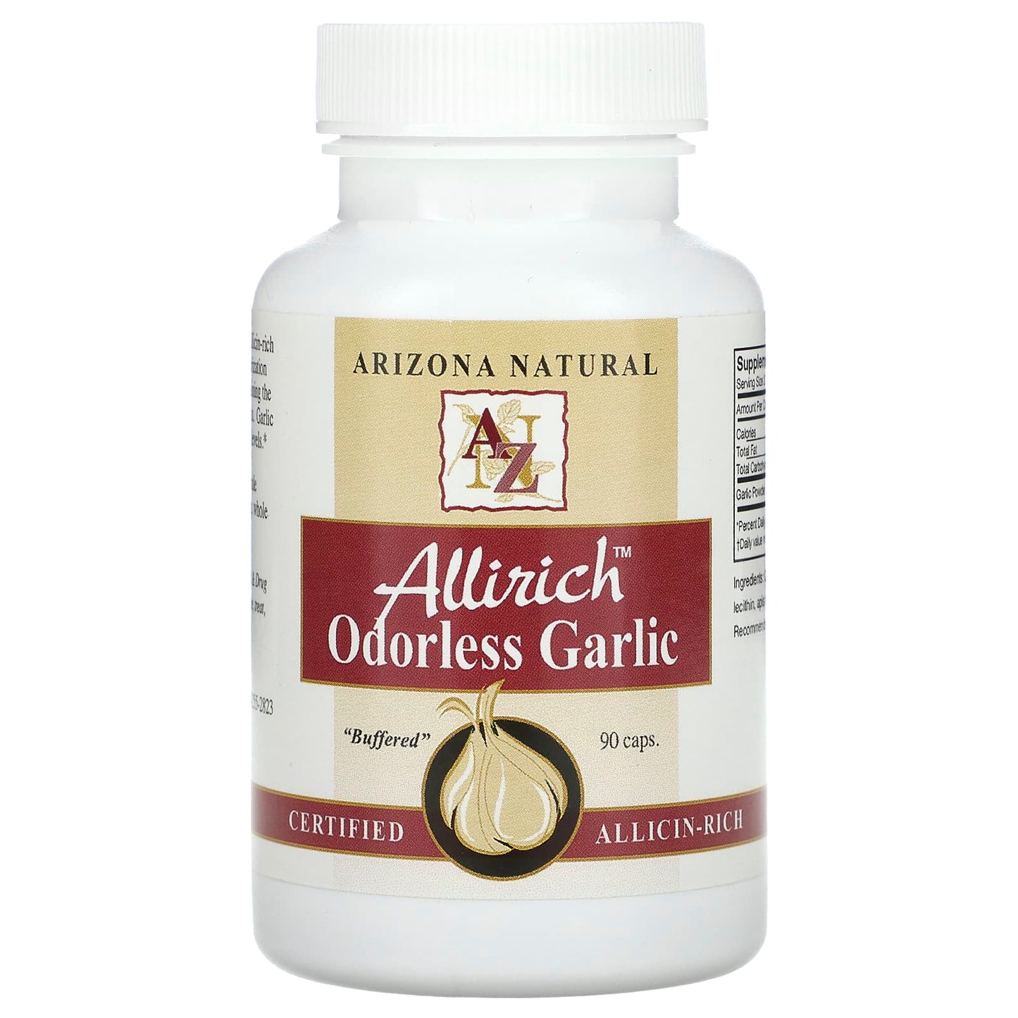 Odorless Garlic Supplement by Arizona Natural - 90 Capsules - Image 1