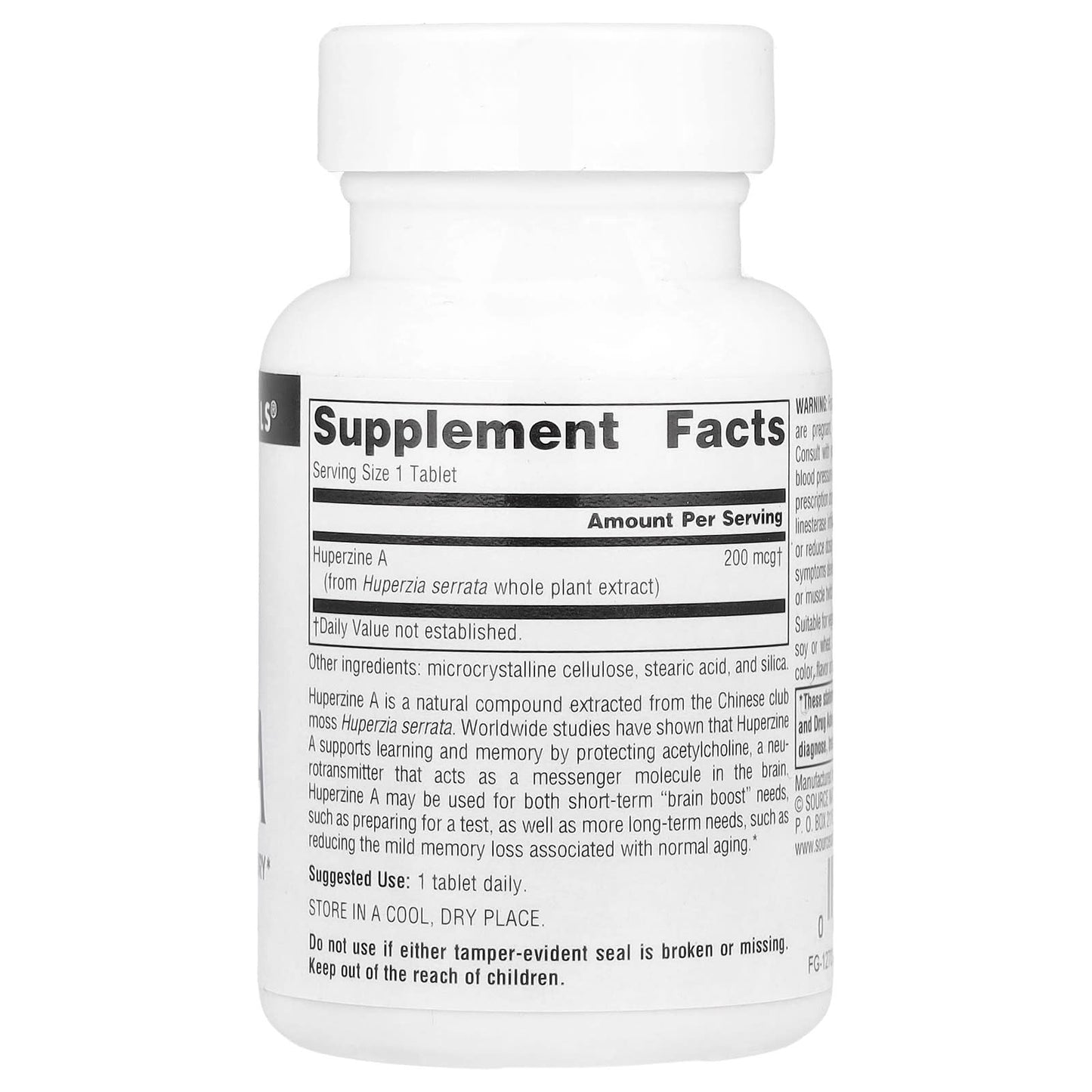 Source Naturals, Huperzine A, 200 mcg , 60 Tablets - Image 2