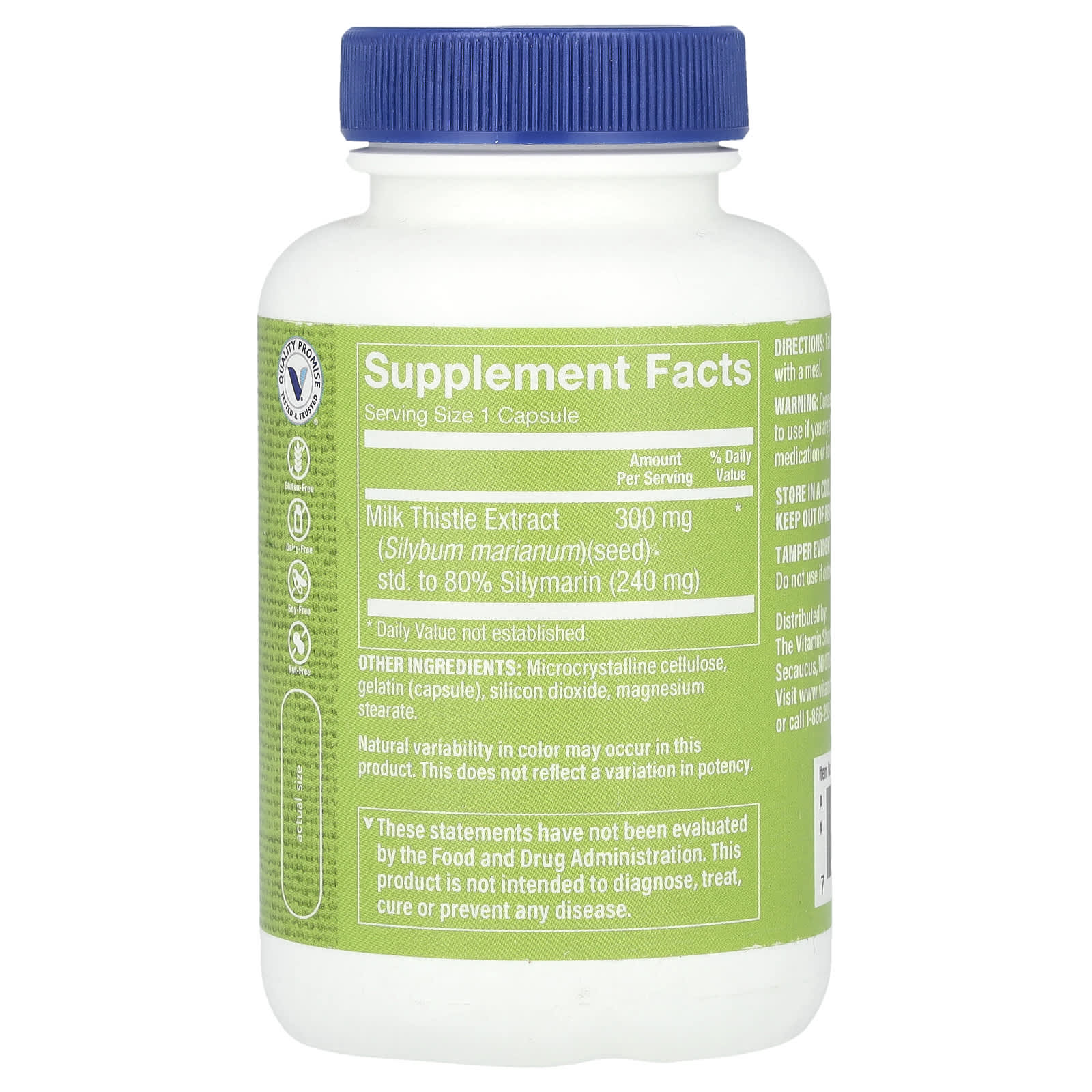 The Vitamin Shoppe, Milk Thistle Extract, 300 mg, 100 Capsules - Image 2