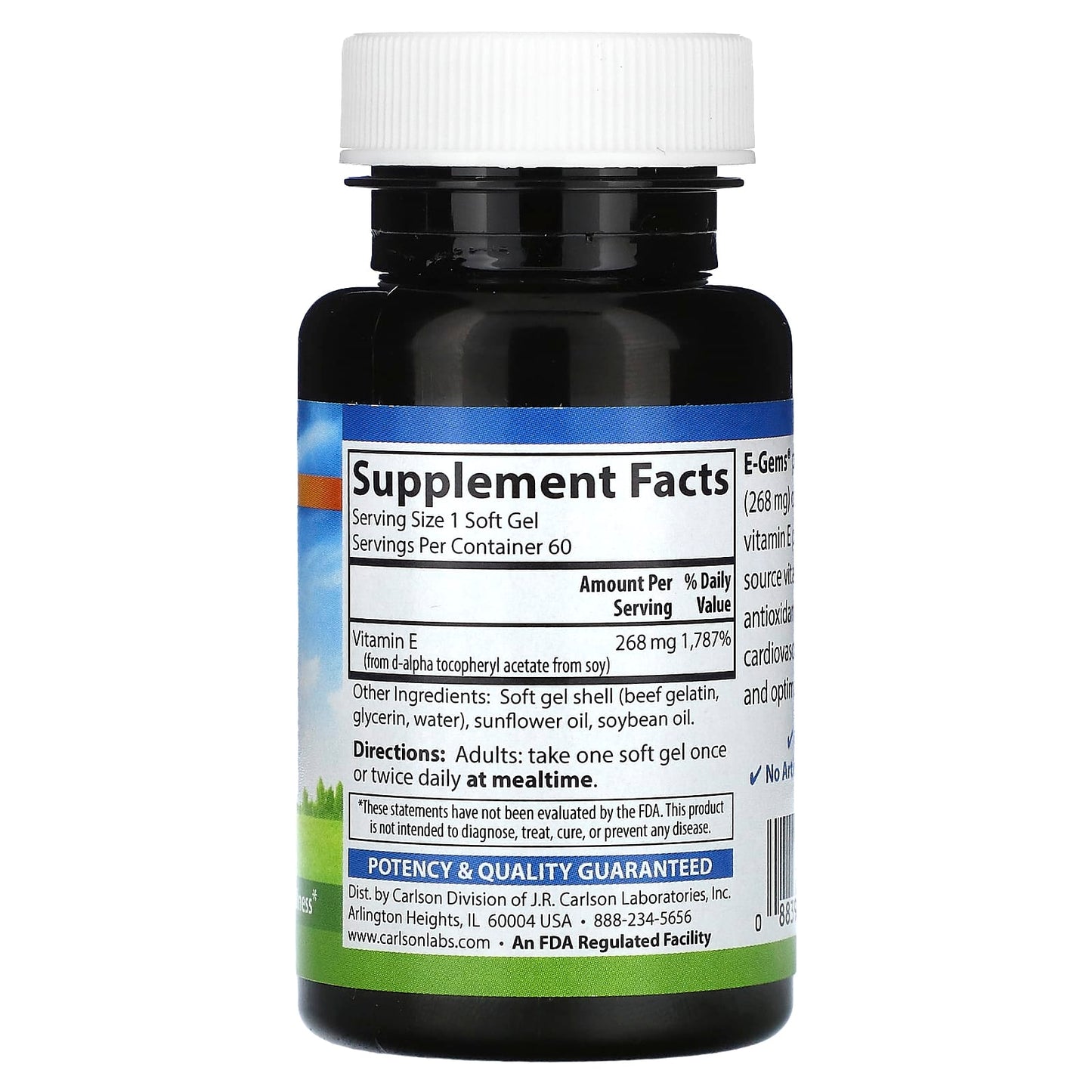 Carlson Vitamin E 400 IU, Natural Antioxidant for Heart Health - Image 2