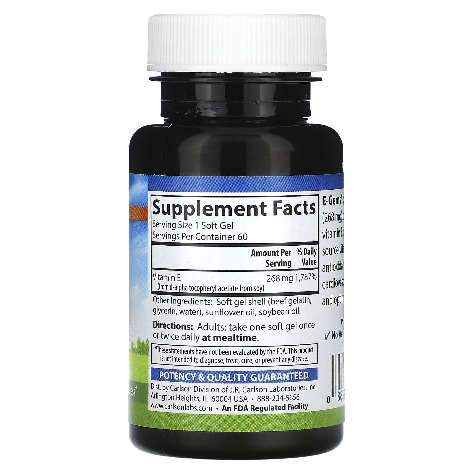 Carlson Vitamin E 400 IU, Natural Antioxidant for Heart Health - Image 2