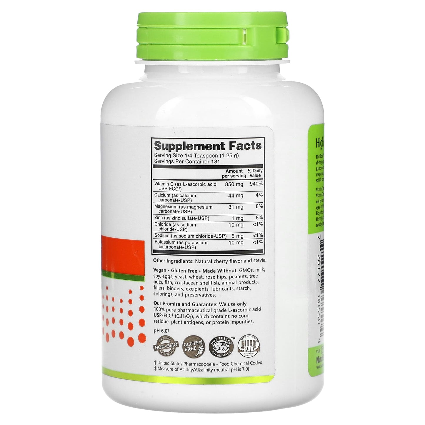 NutriBiotic, Immunity, Cherry Electro-C Powder, 8 oz (227 g) - Image 2