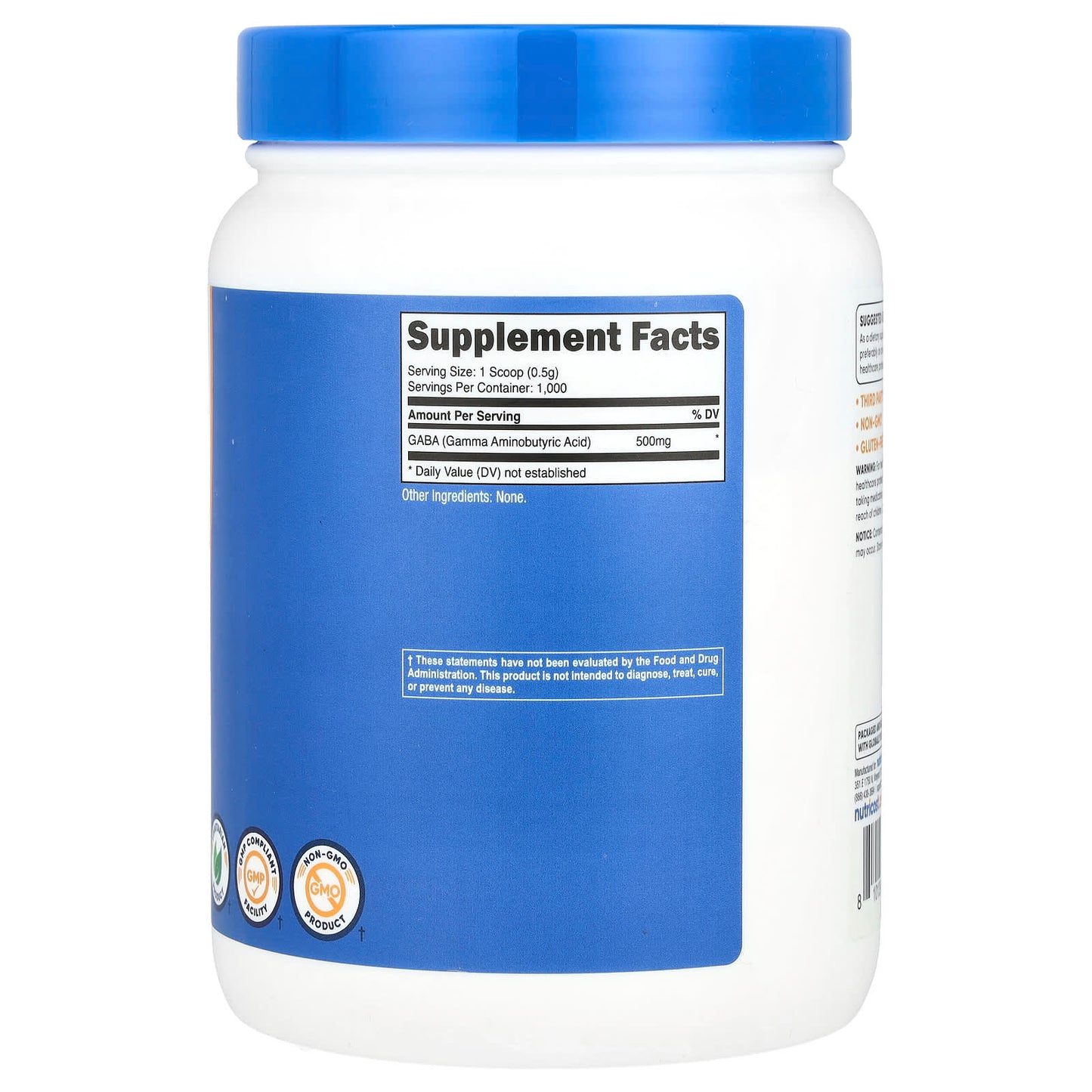 Nutricost, GABA, Unflavored, 17.9 oz (500 g) - Image 2