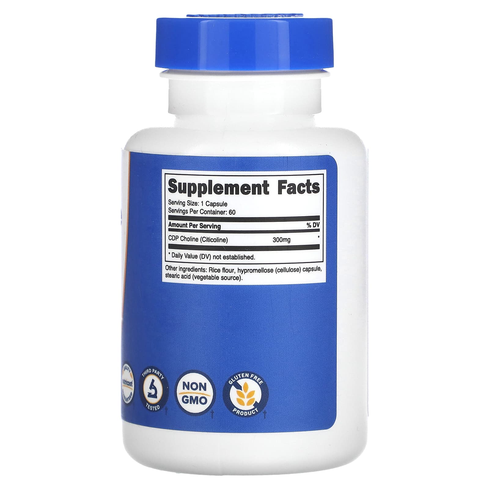 Nutricost, CDP Choline, Citicoline, 300 mg, 60 Capsules - Image 2