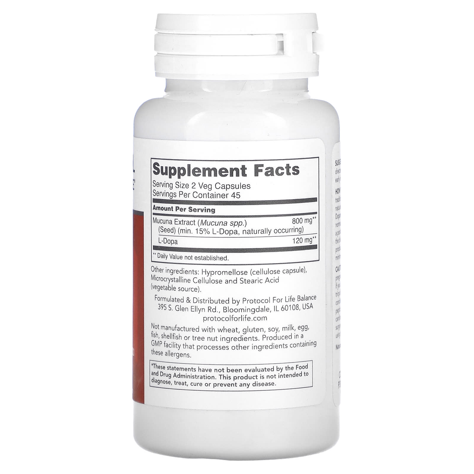 Protocol for Life Balance, Mucuna Extract, 400 mg, 90 Veg Capsules - Image 2