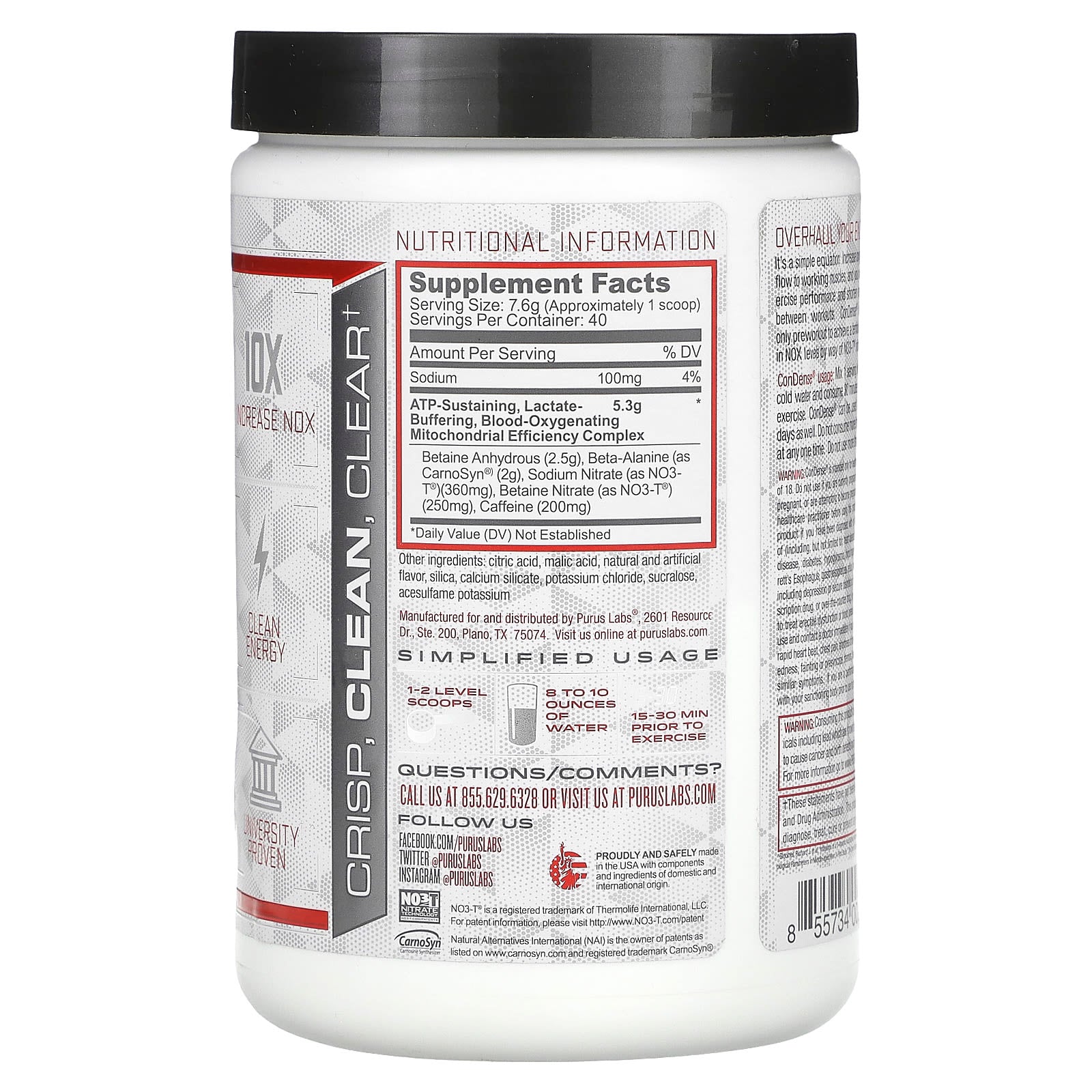 Purus Labs, ConDense, Endurance Enhancing Pre, Tropical Island Punch, 10.7 oz (304 g) - Image 2