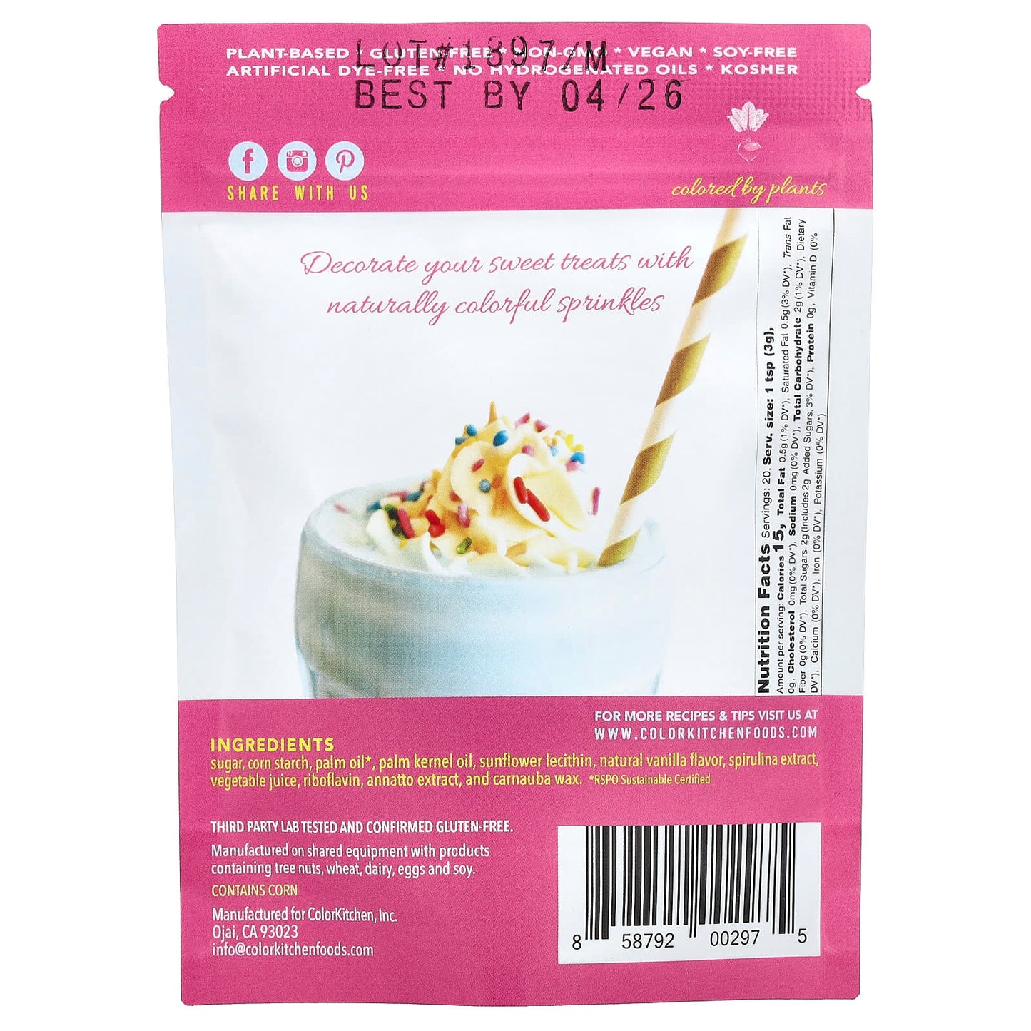 ColorKitchen Rainbow Sprinkles - Vegan, Non-GMO, & Gluten-Free - Image 2