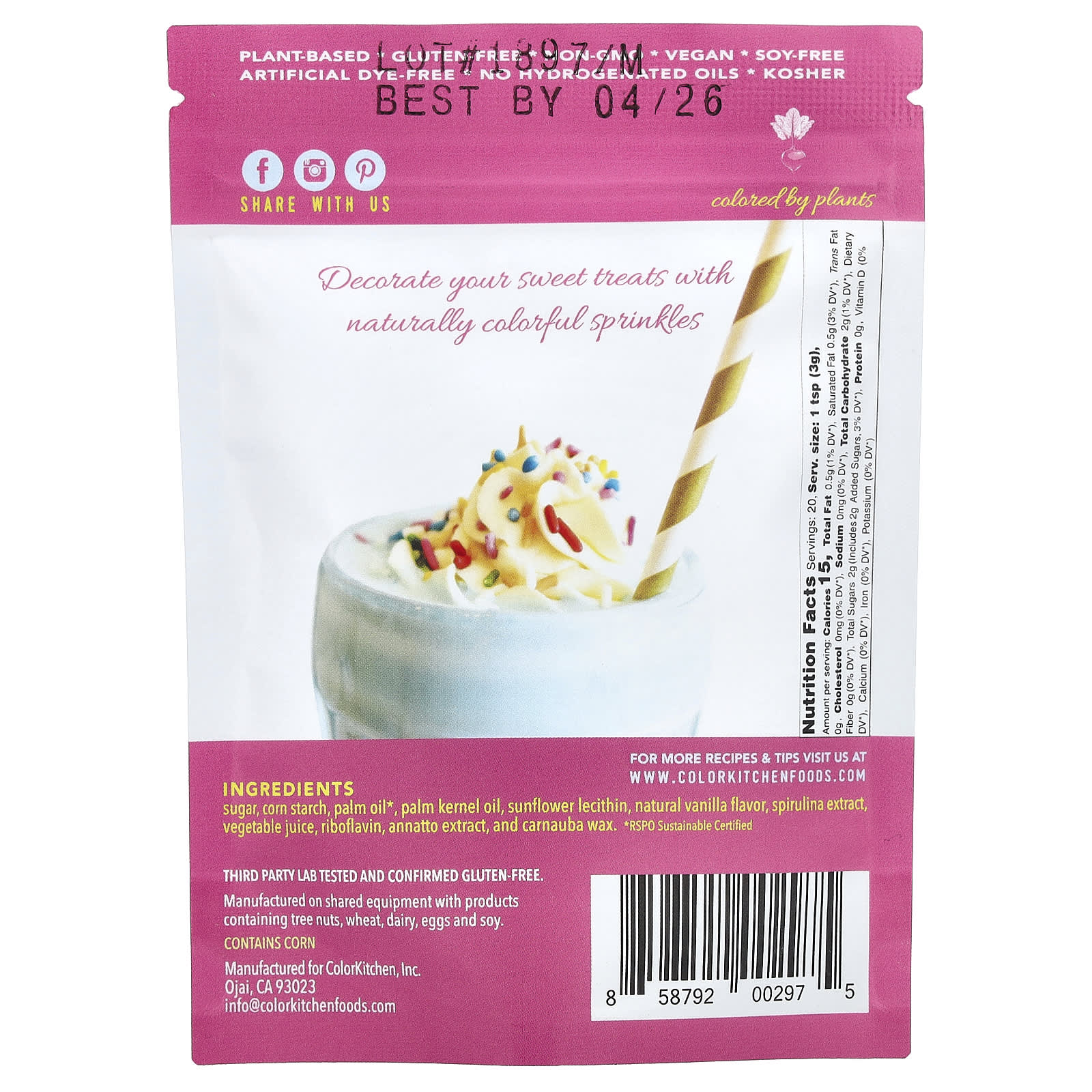 ColorKitchen Rainbow Sprinkles - Vegan, Non-GMO, & Gluten-Free - Image 2