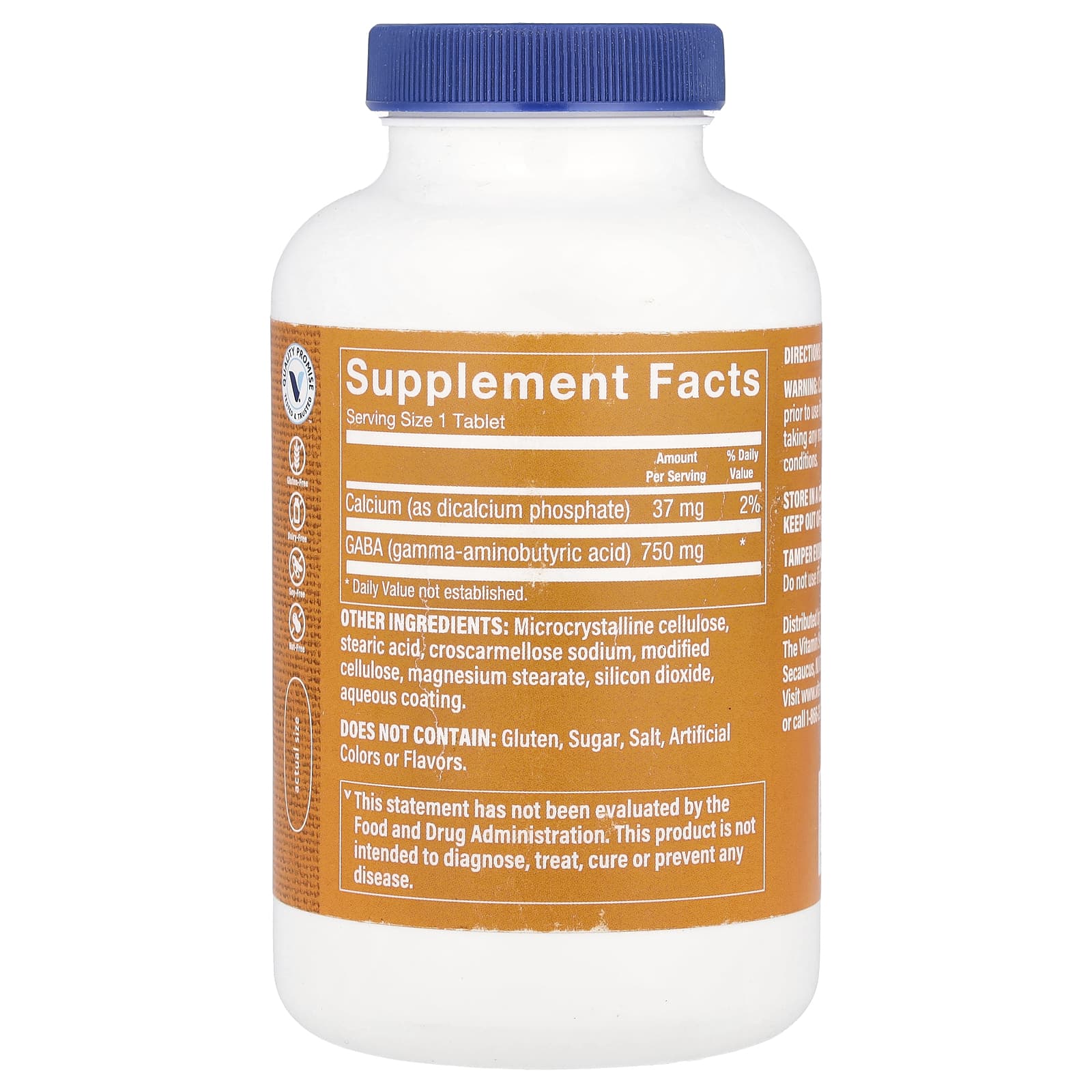 The Vitamin Shoppe, GABA, 180 Tablets