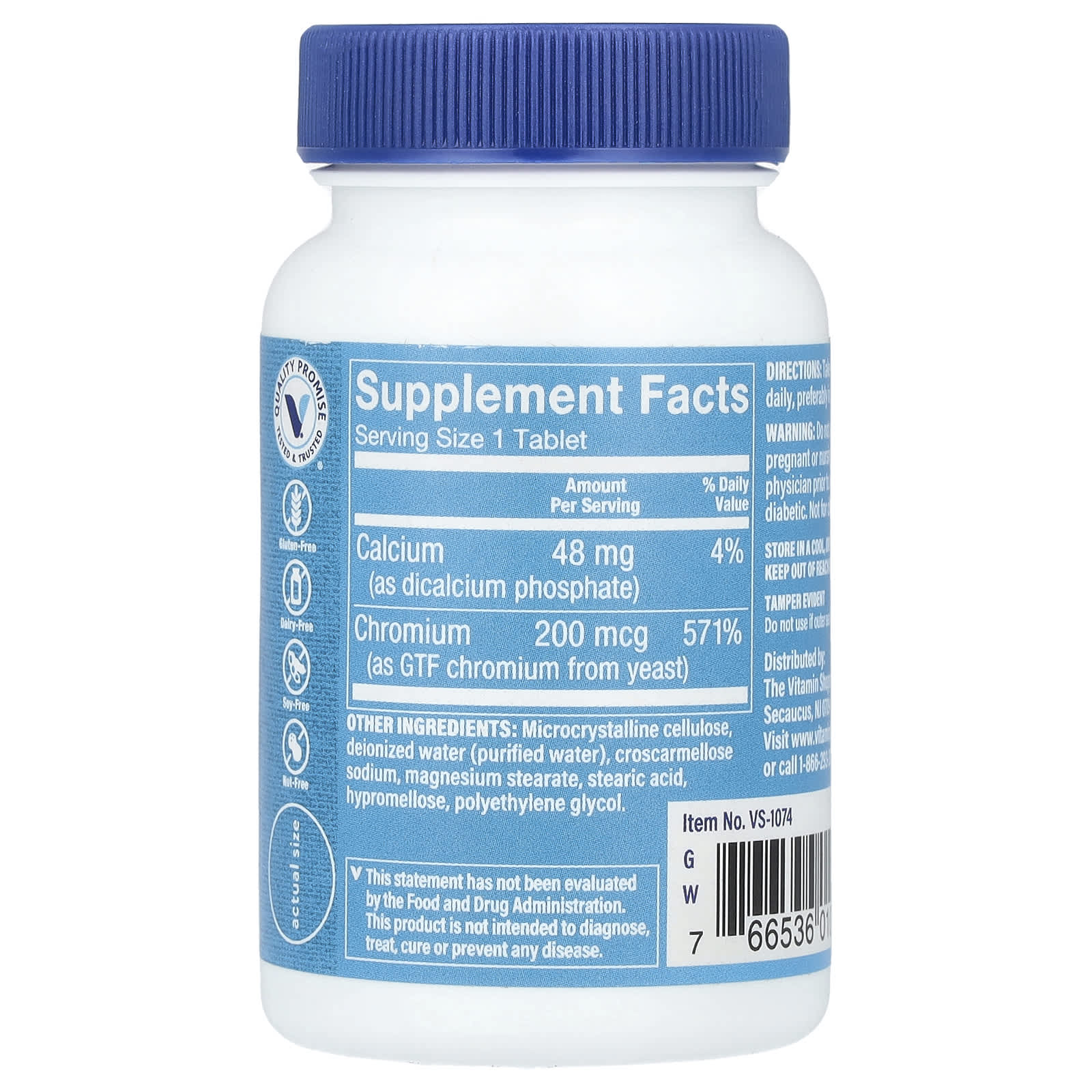 The Vitamin Shoppe, GTF Chromium, 200 mcg, 100 Tablets