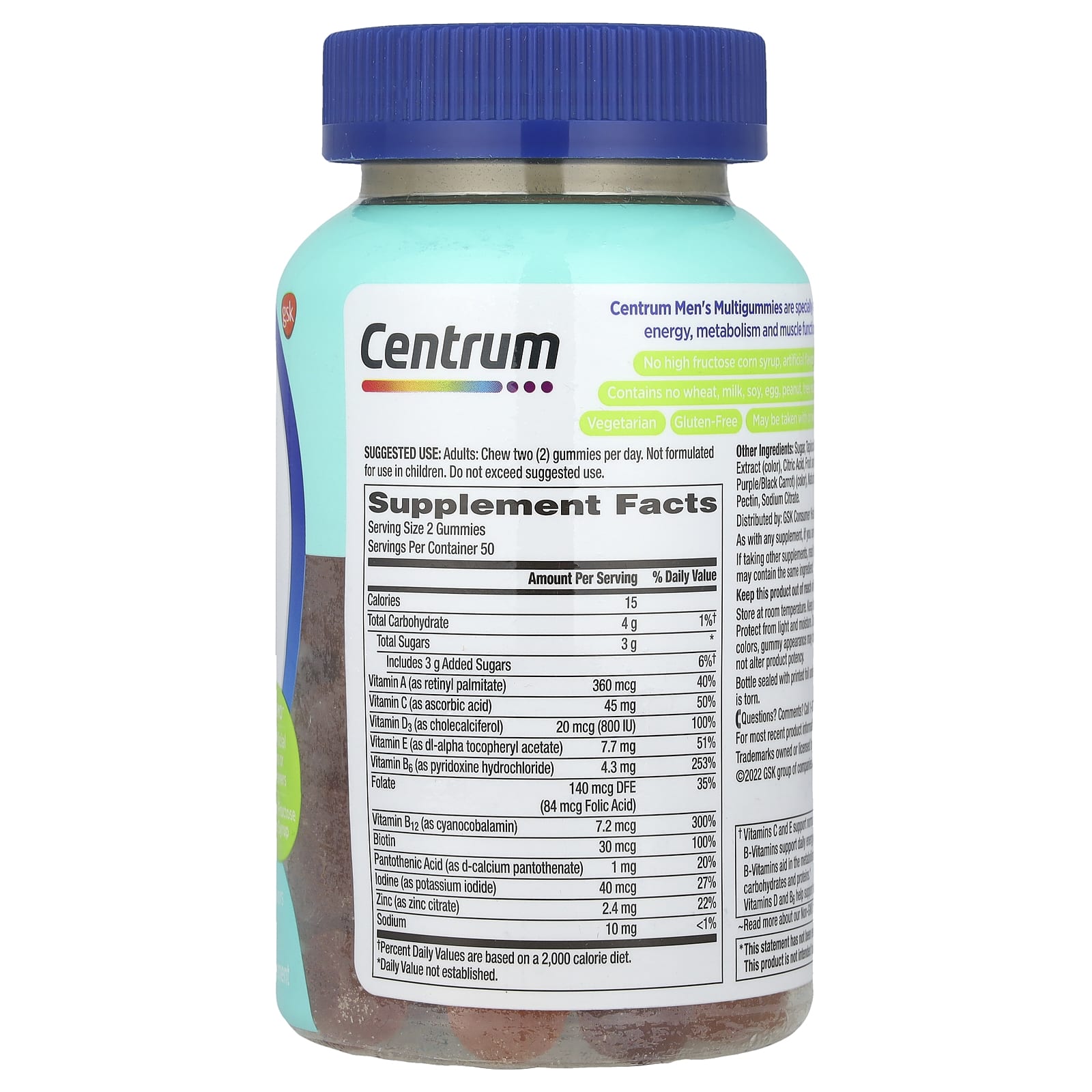 Centrum Men's Multigummies Tropical Fruit Energy & Immunity Support - Image 2