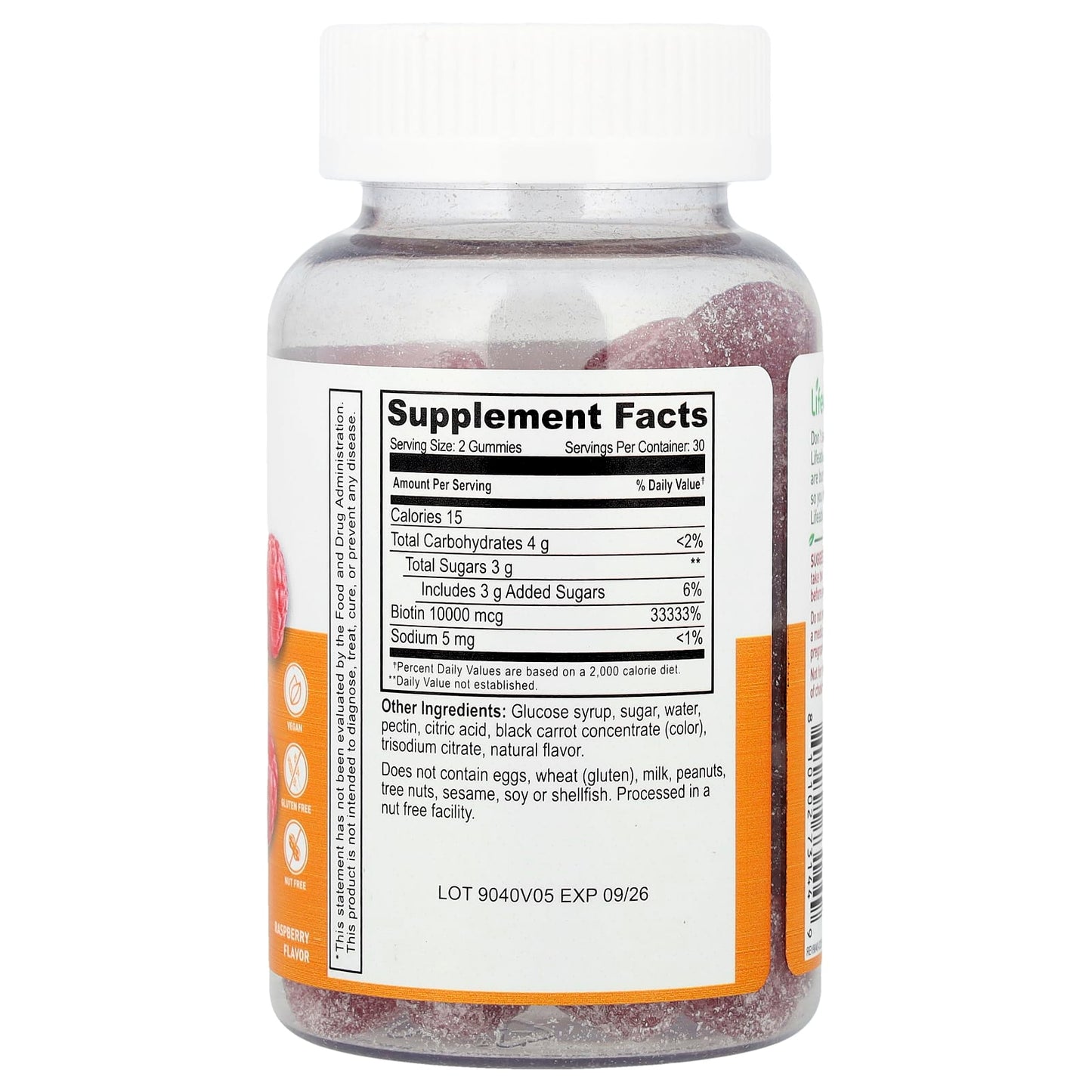 Lifeable, Teen Biotin Gummies, Raspberry, 60 Gummies (5,000 mcg per Gummy) - Image 2