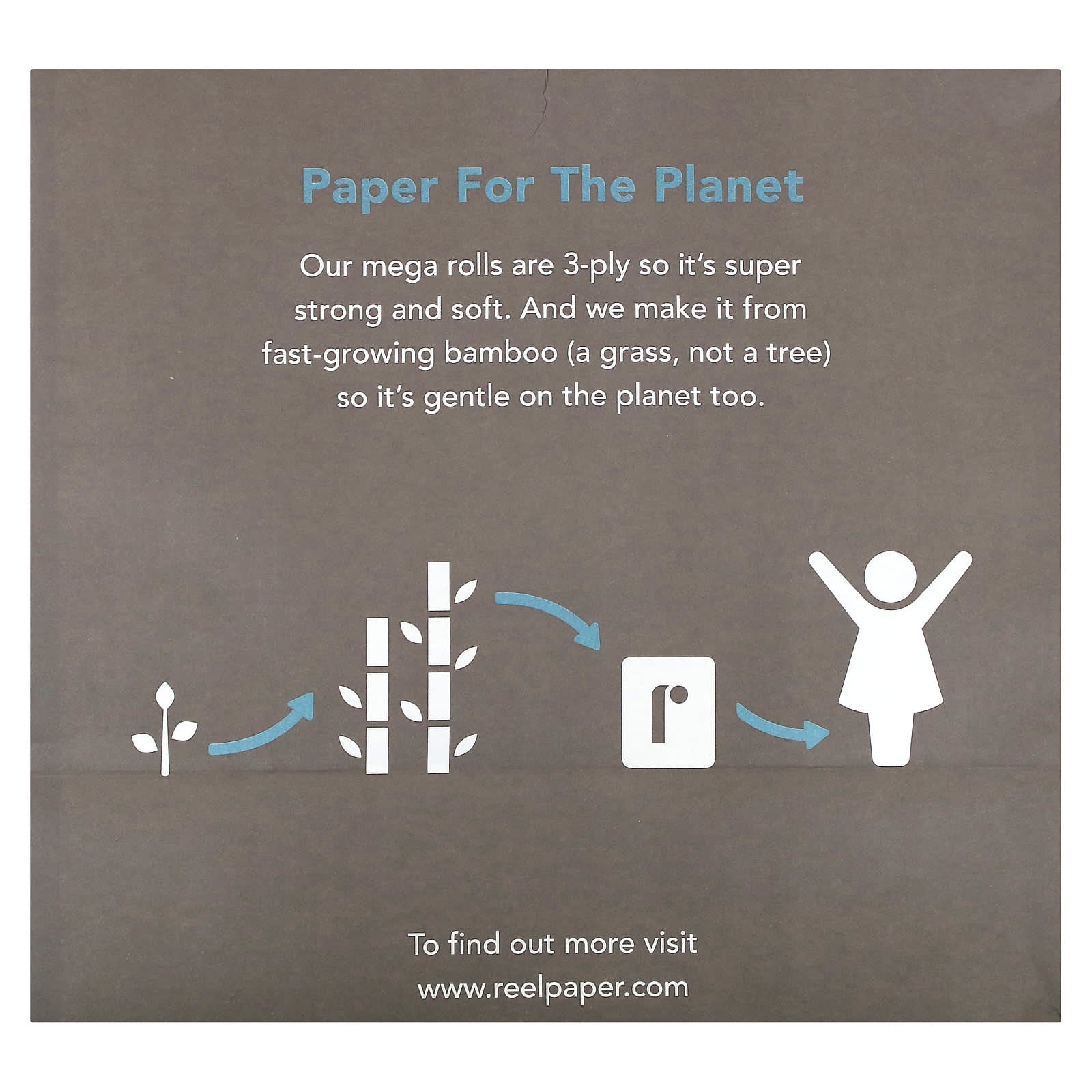Reel, Premium Tree-Free Toilet Paper, 4 Mega Rolls - Image 2