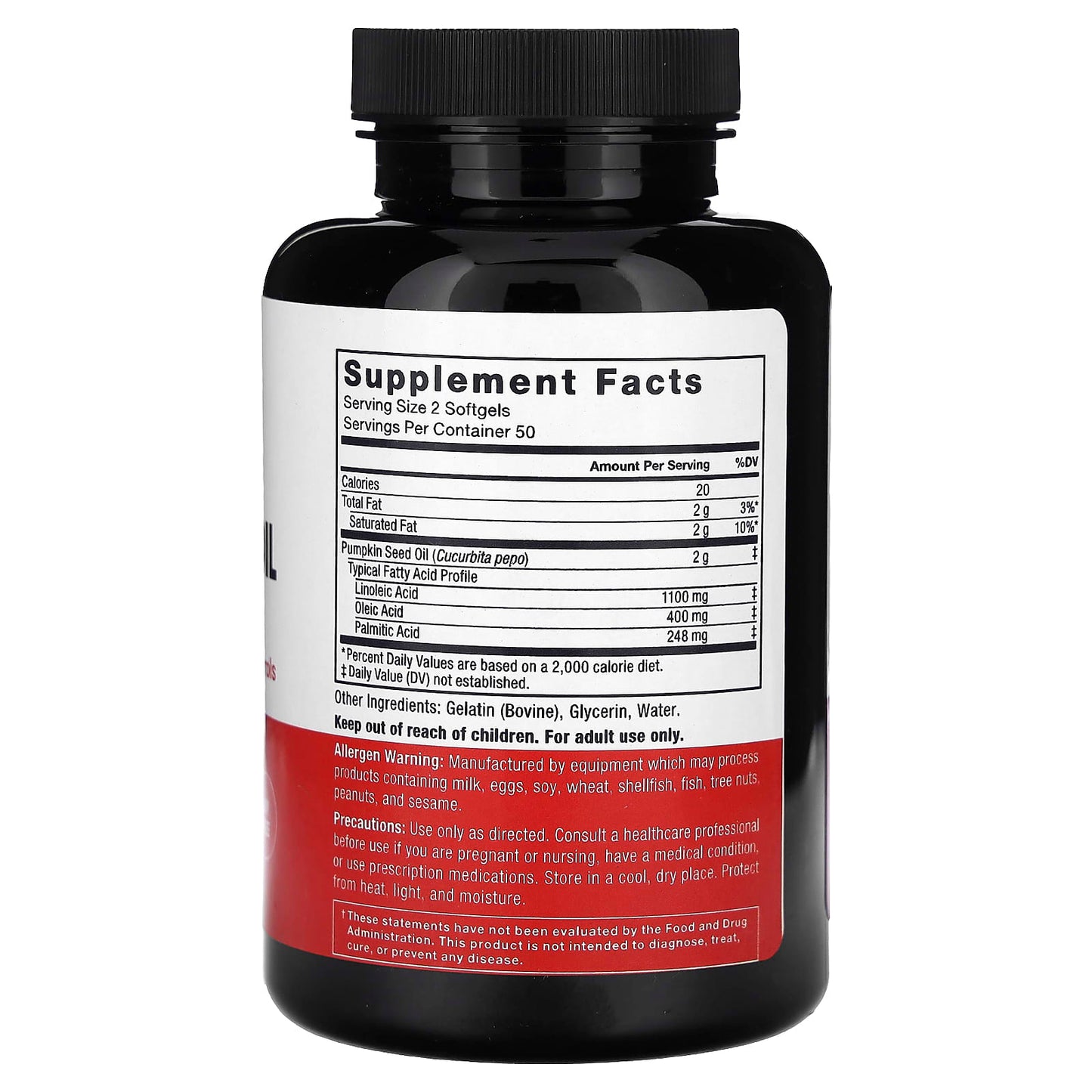 Pumpkin Seed Oil by Force Factor - 100 Softgels - Image 2