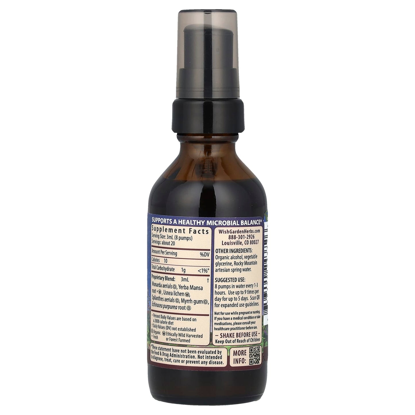 WishGarden Herbs, Candida Rescue, Microbiome Stabilizer, 2 fl oz (59 ml) - Image 2