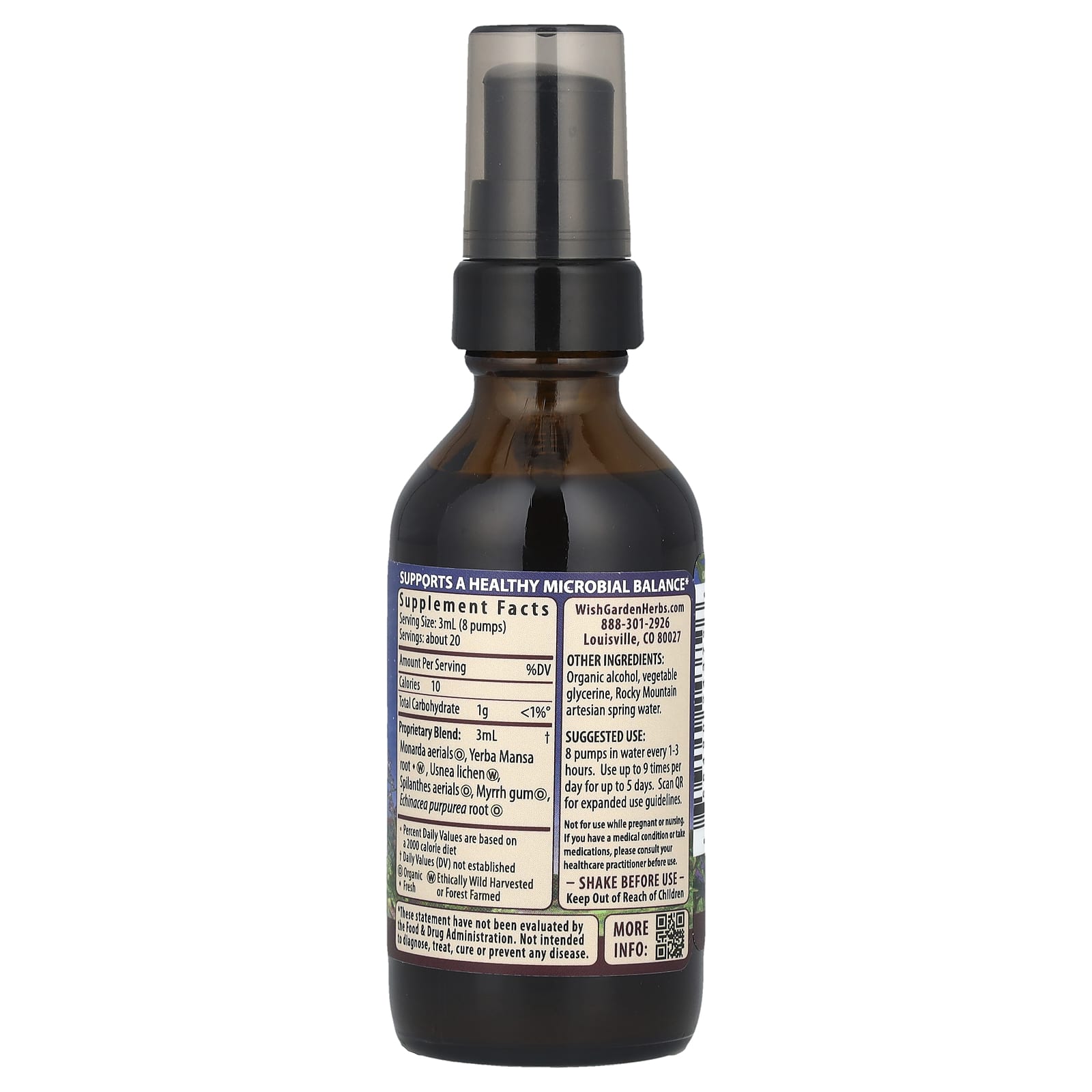 WishGarden Herbs, Candida Rescue, Microbiome Stabilizer, 2 fl oz (59 ml) - Image 2