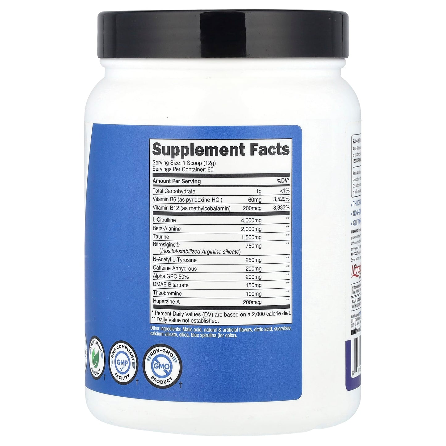 Nutricost, Performance, Pre-Workout Complex, Blue Raspberry, 1.6 lb (708 g) - Image 2
