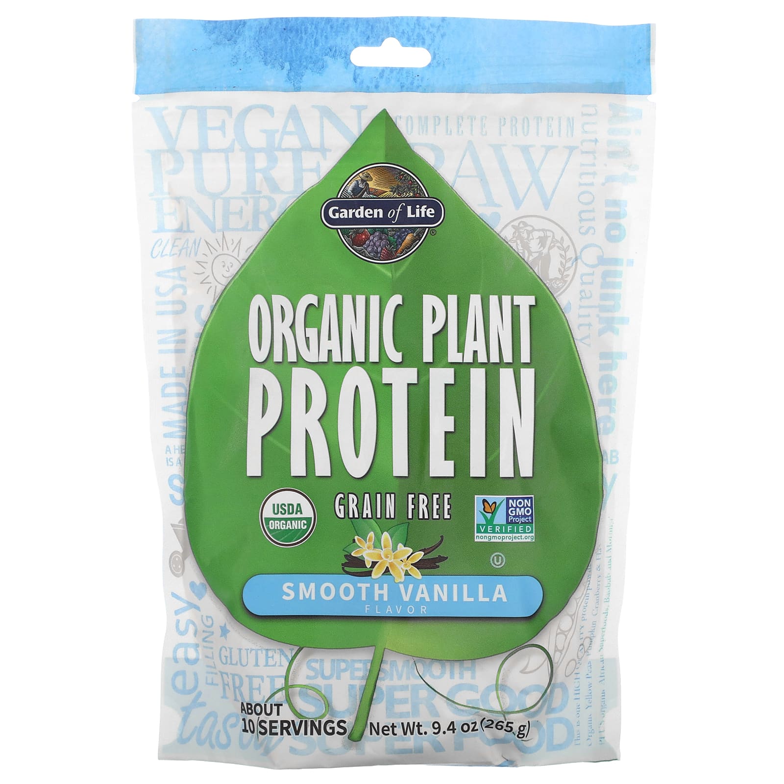 Organic Plant-Based Protein Powder by Garden of Life, Smooth Vanilla - Image 1